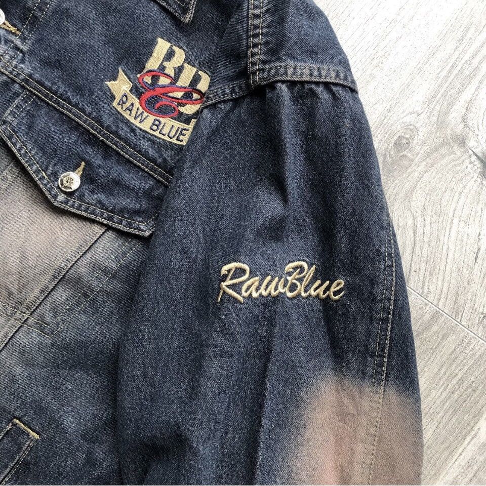 Other Raw Blue Jeans Vintage Embroidered Stonewash Denim Jacket Size US XL / EU 56 / 4 - 7 Thumbnail
