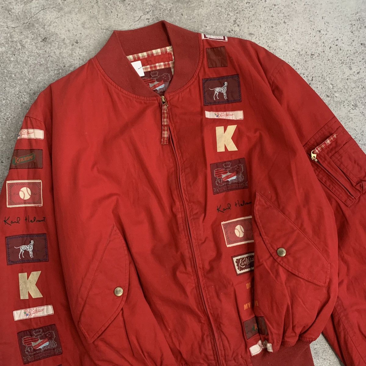 Japanese Brand × Karl Helmut VINTAGE BOMBER JACKET KARL HELMUT PATCHWORK Size US L / EU 52-54 / 3 - 3 Thumbnail