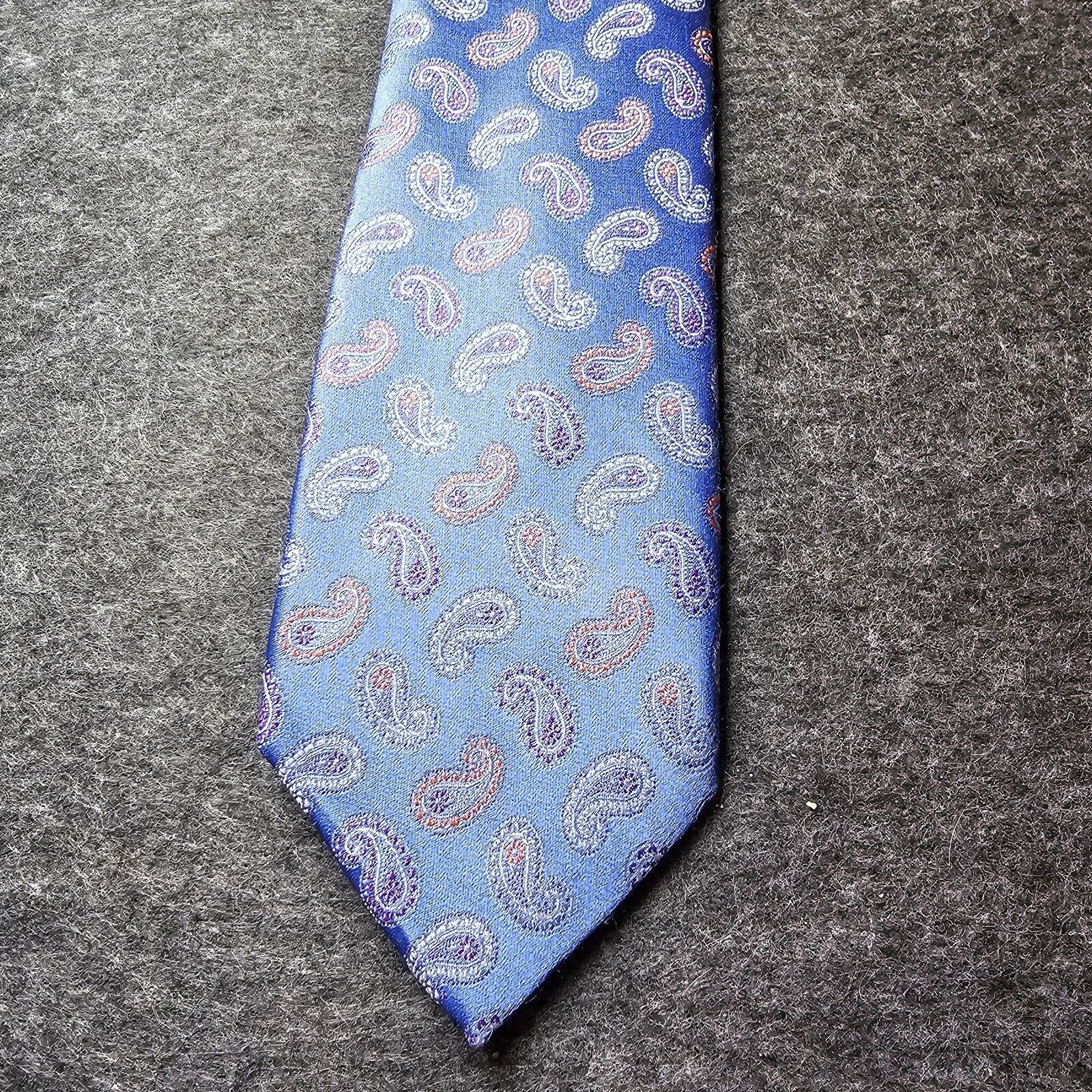 David Donahue David Donahue Tie 100% Silk Paisley Blue USA Necktie Italy Size ONE SIZE - 10 Thumbnail