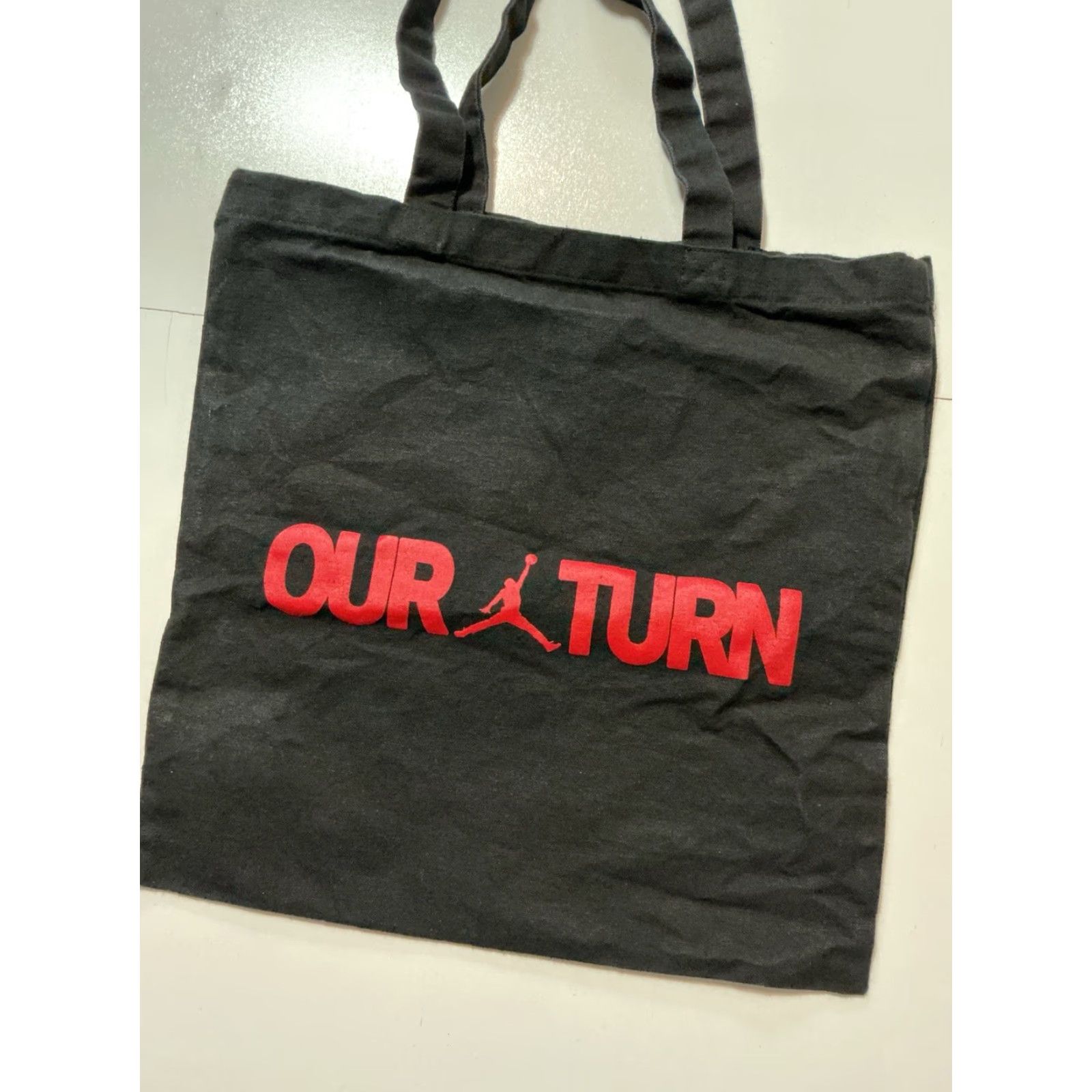 Jordan Brand VINTAGE Air Jordan The One Finals Paris 75018 Our Turn 1 On 1 Tournament Black Canvas Tote Bag Tote Men Black Paris 15x15 Mens Size ONE SIZE - 3 Thumbnail