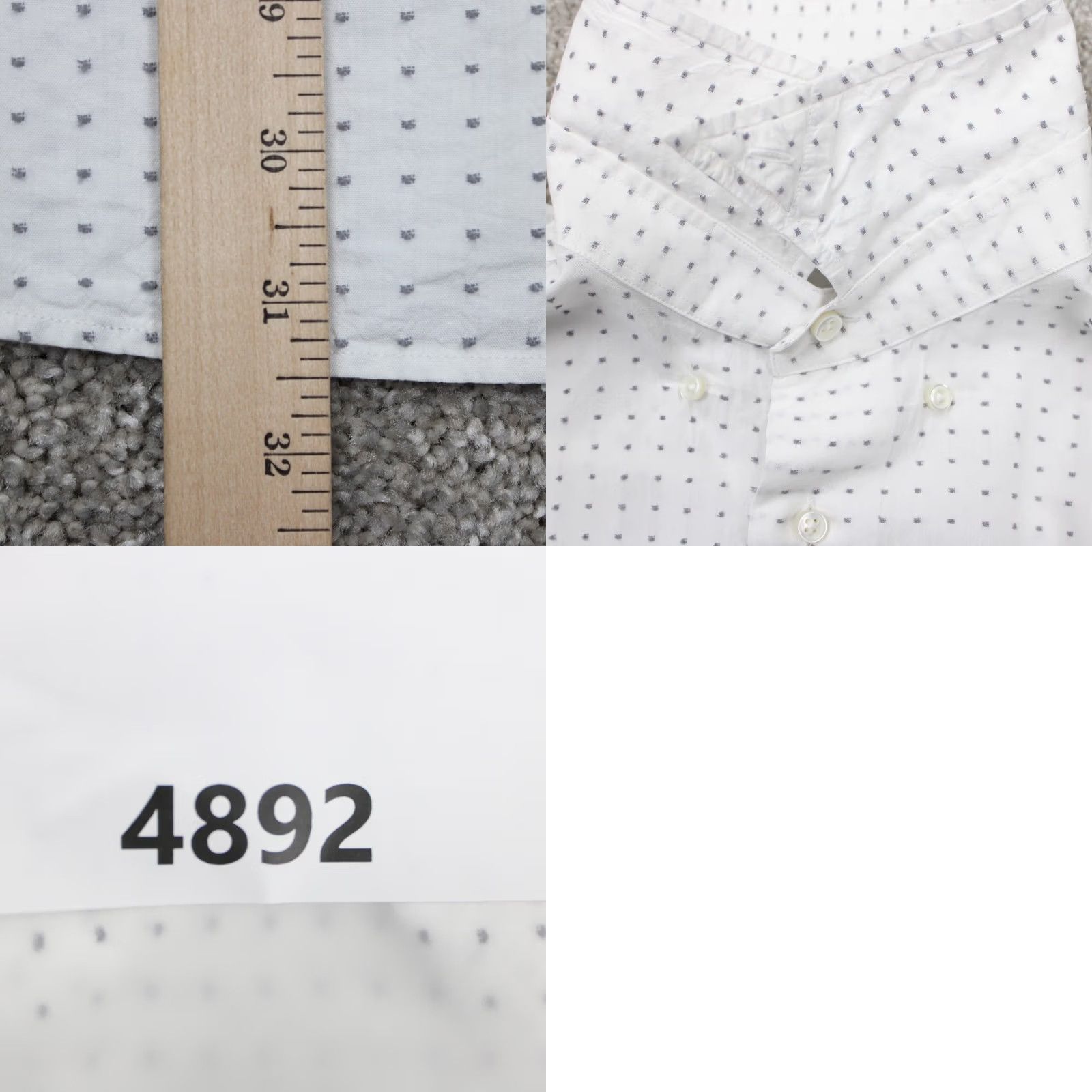Zanella Zanella Shirt Mens XL White Geometric Seersucker Cotton/Rayon L/S Button-Up Shirt Men’s XL White Geometric Pattern Size US XL / EU 56 / 4 - 9 Thumbnail