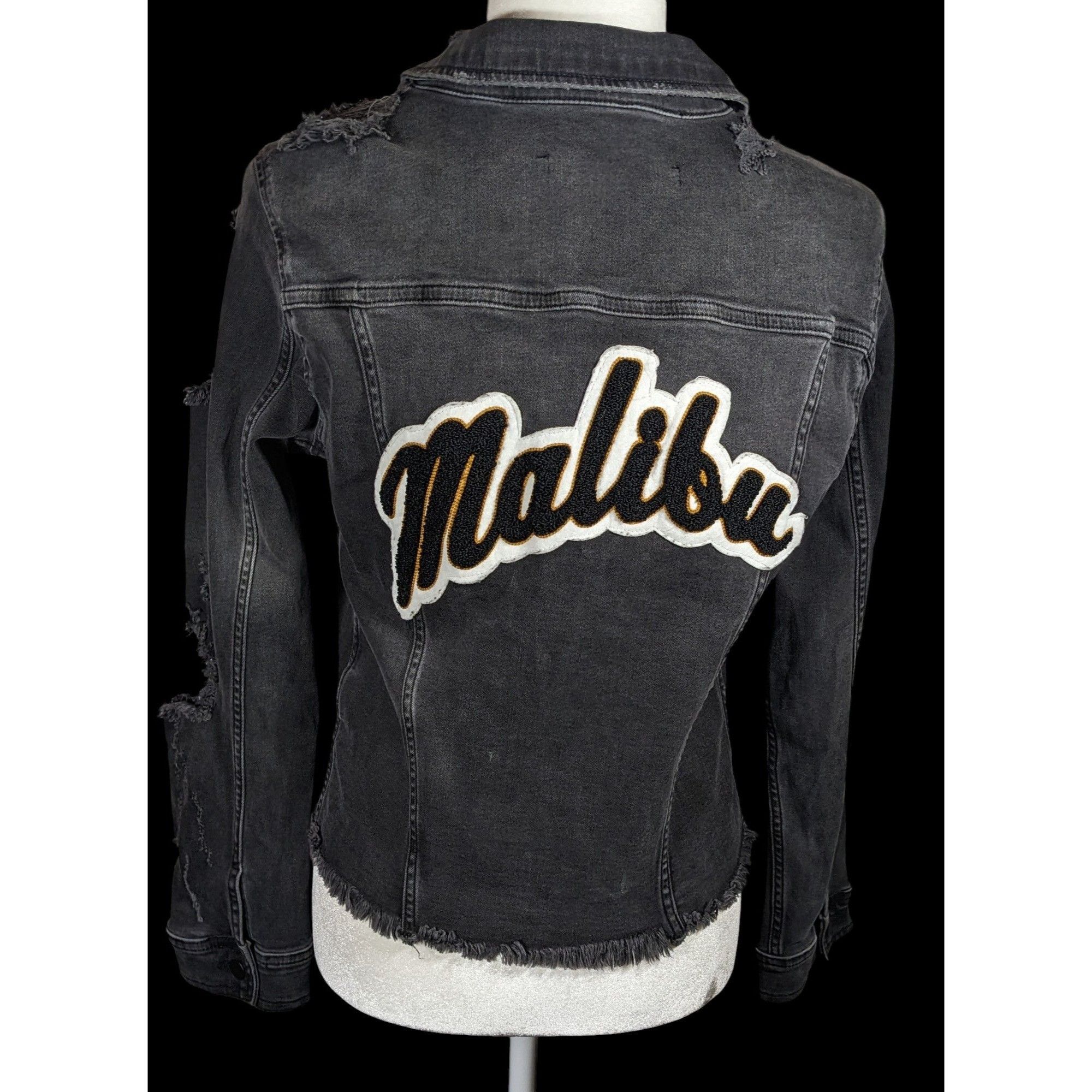 Other Raiine Black Distressed Denim Malibu Jacket Size M / US 6-8 / IT 42-44 - 2 Thumbnail