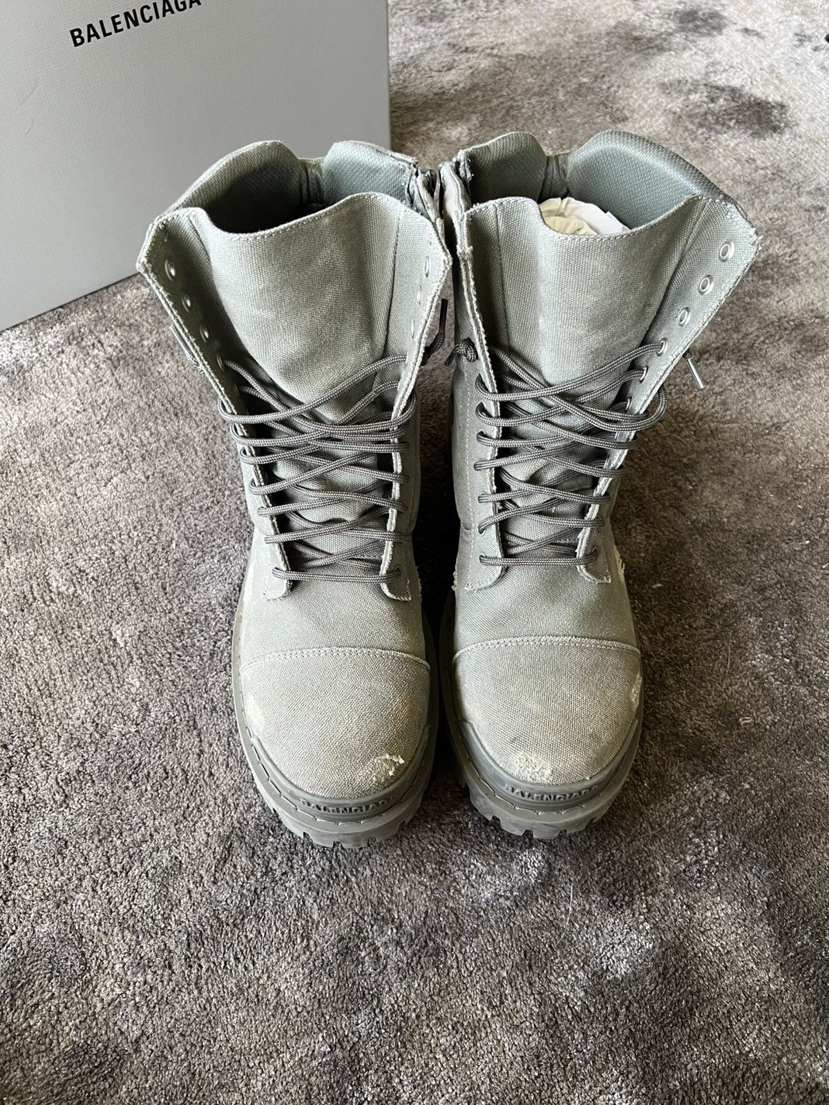 靴 Balenciaga combat strike boots green 41 Balenciaga Combat