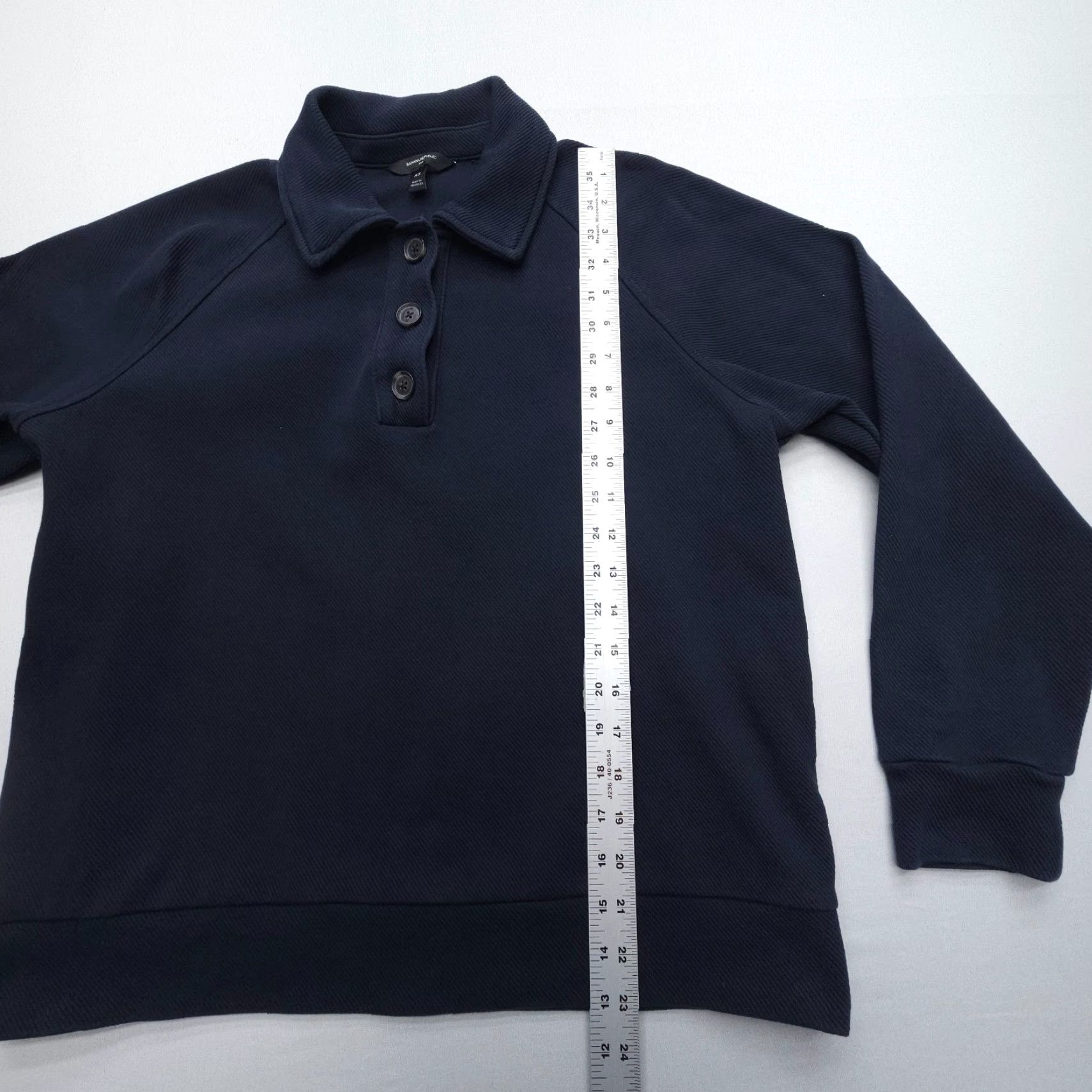 Banana Republic VINTAGE Banana Republic Polo Sweatshirt Womens XS Preppy Navy Oversized Size XS / US 0-2 / IT 36-38 - 5 Thumbnail