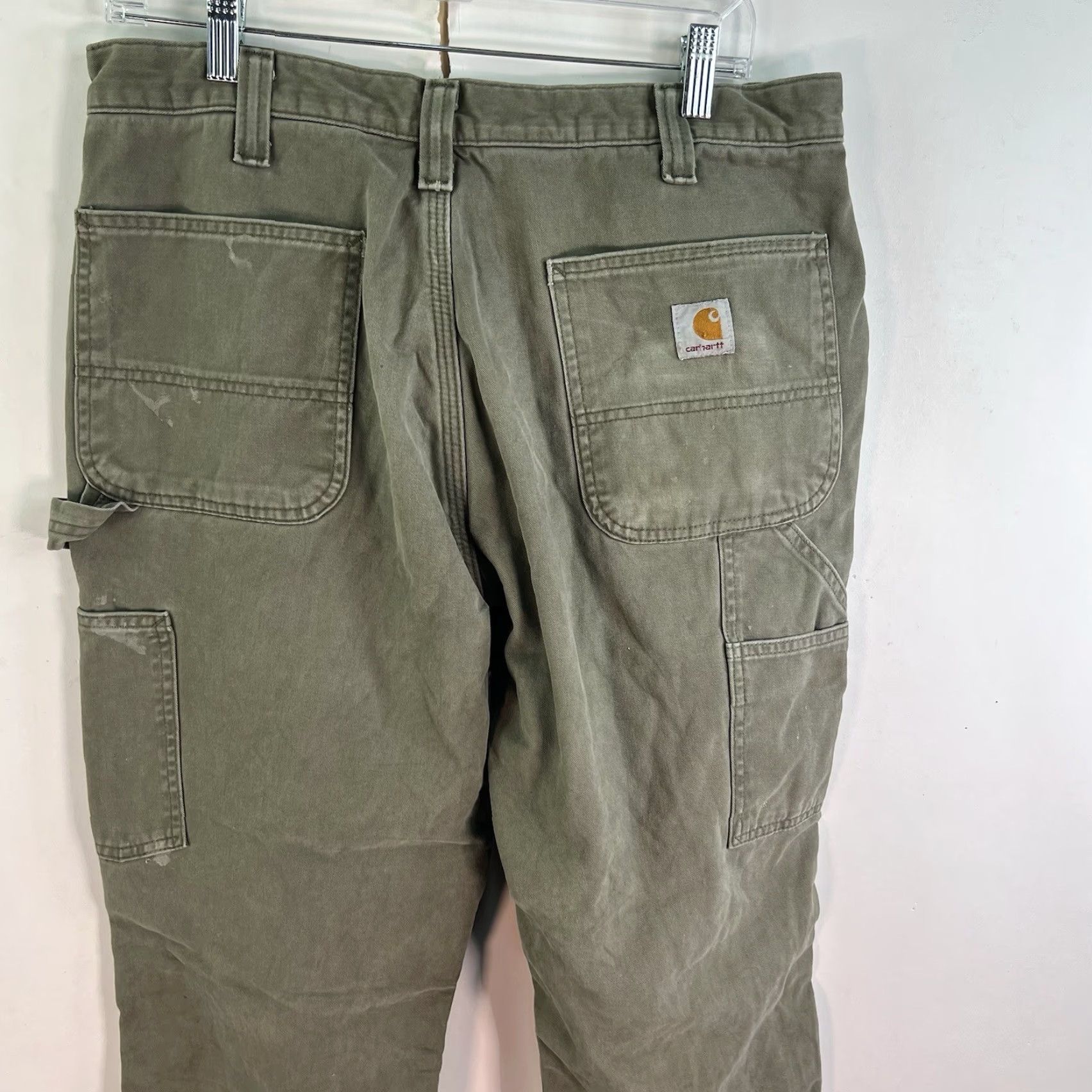 Carhartt VINTAGE Carhartt Canvas Carpenter Lined Distressed Pants Mens Size 34x32 Sage Green 10070 Grunge Workwear Size US 34 / EU 50 - 5 Thumbnail