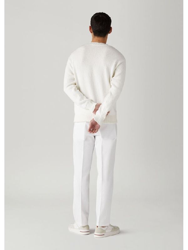 Loro Piana o1srvl11e0424 Girocollo Rapallo Sweatshirt in White Size US L / EU 52-54 / 3 - 5 Thumbnail