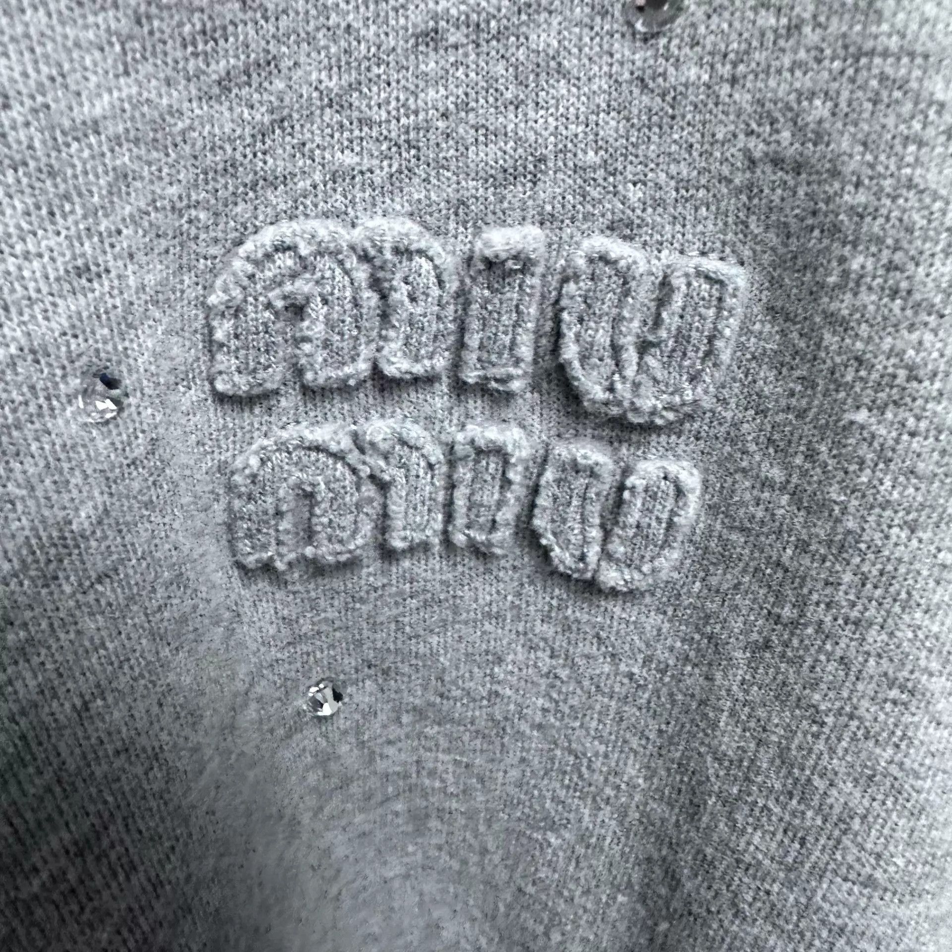Miu Miu MIU MIU Gray Logo Embroidered Hoodie M Size M / US 6-8 / IT 42-44 - 5 Thumbnail