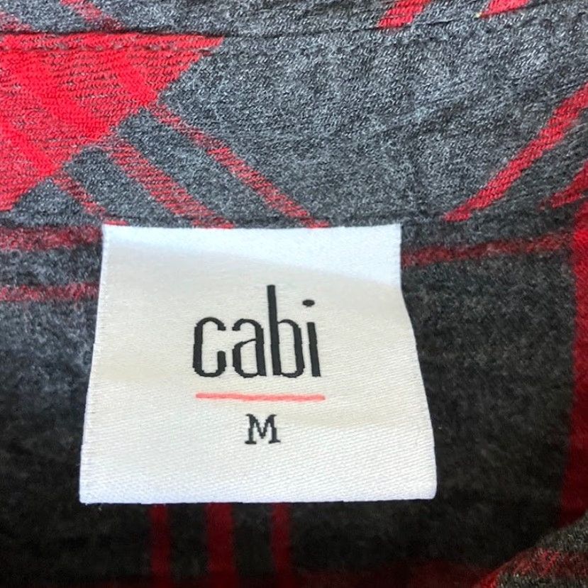 Vintage CAbi Shirt Red Gray Plaid Collared 1/2 Button Down Long Sleeve Medium Women’s Shirt Size M / US 6-8 / IT 42-44 - 4 Thumbnail