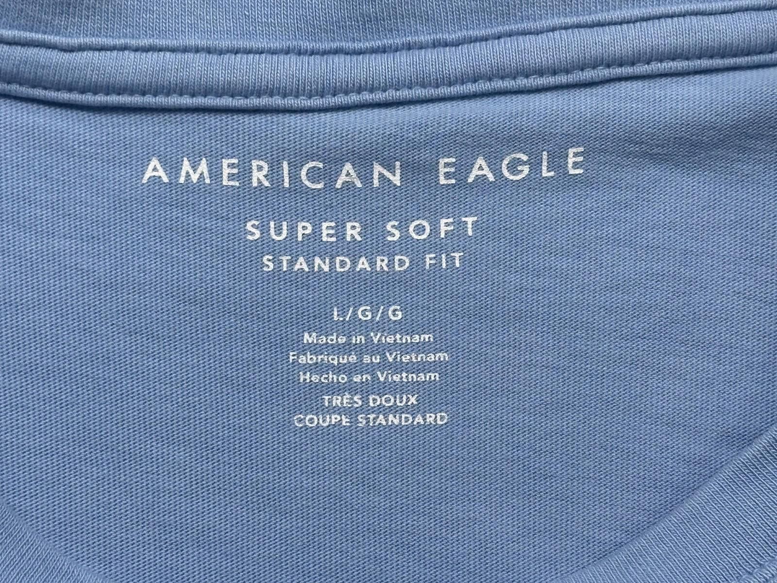American Eagle Outfitters American Eagle Embroidered Logo Soft Standard Fit T Blue L Size US L / EU 52-54 / 3 - 9 Thumbnail