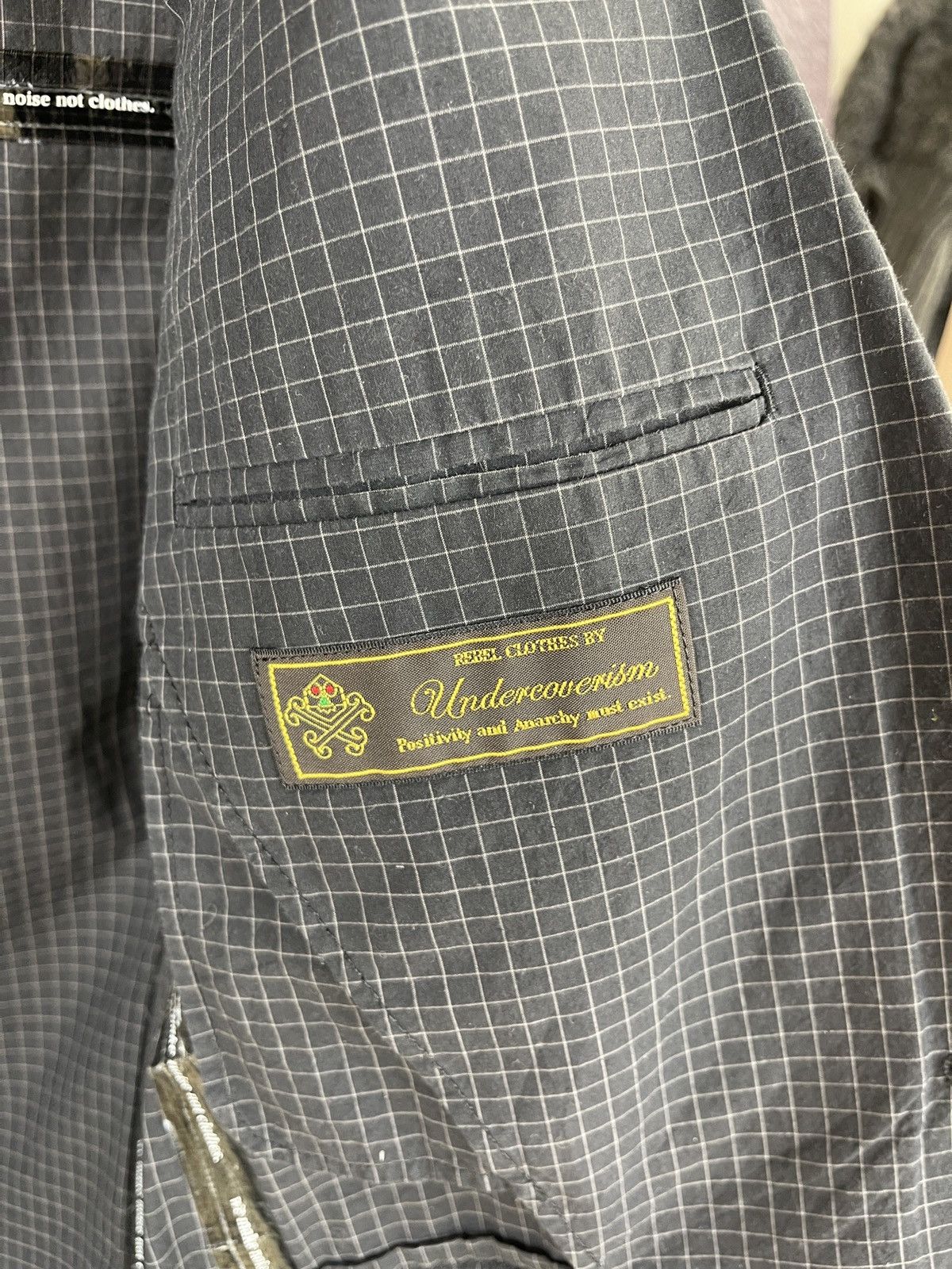 Japanese Brand Undercoverism "We Make Clothes Not Noise" Blazer checkered Size 38R - 14 Thumbnail