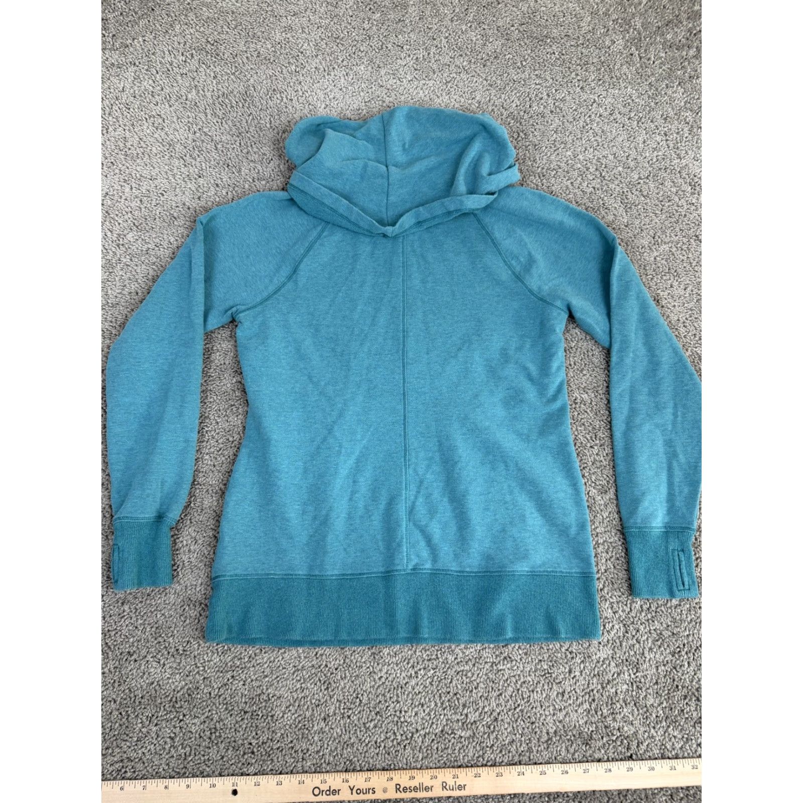 Vintage L.L.Bean Hoodie Womens M Blue Cowl Neck Kangaroo Pocket Pullover Stretch Shirt Size M / US 6-8 / IT 42-44 - 4 Thumbnail