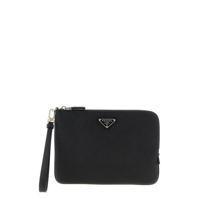 Prada PRADA Black Leather Clutch Bag New And Authentic Size ONE SIZE - 4 Thumbnail