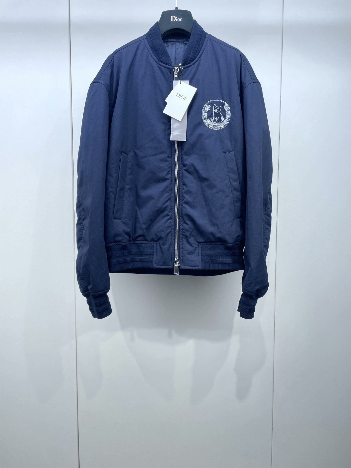 Dior × Jordan Brand Dior x Jordan Air Dior Navy Blue Bomber Jacket