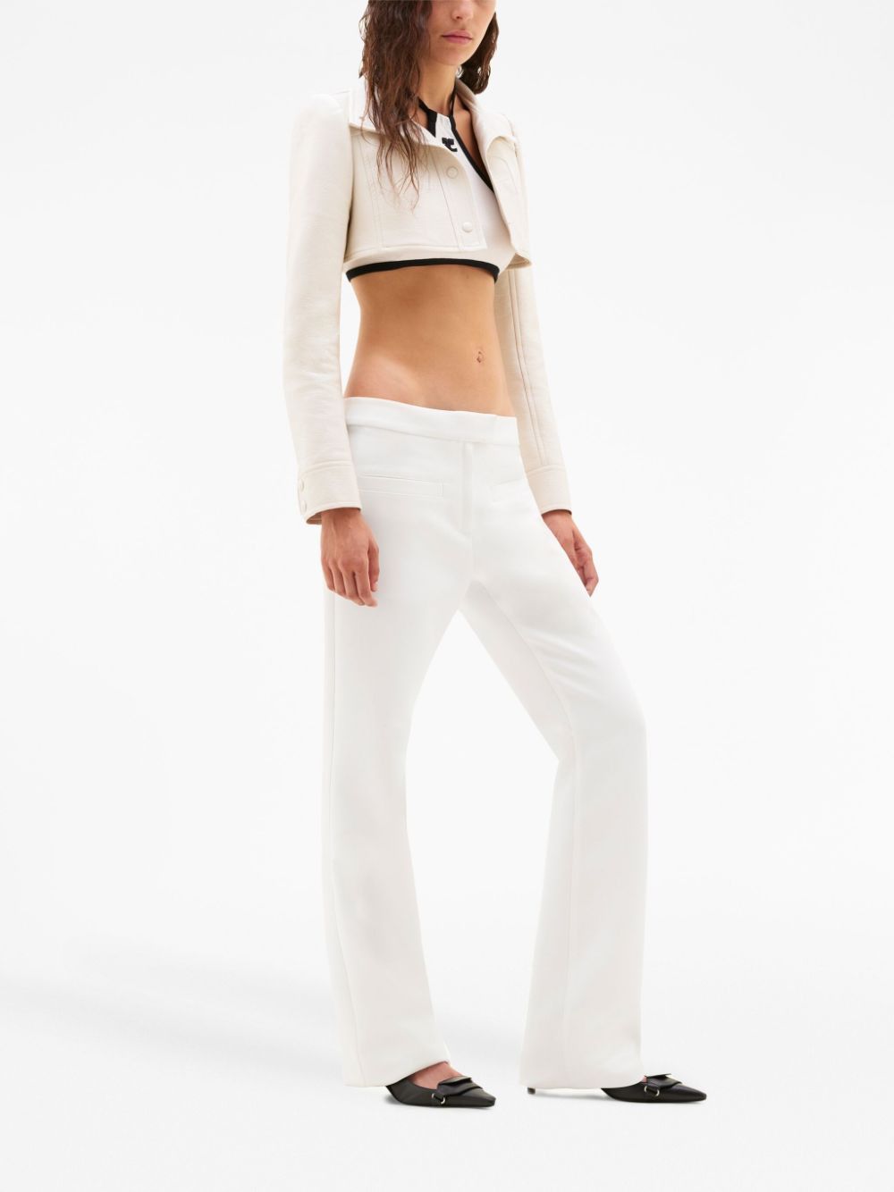 Courreges o1mle1224 Zip Side Pant in White Size 24" / US 00 / IT 34 - 3 Thumbnail
