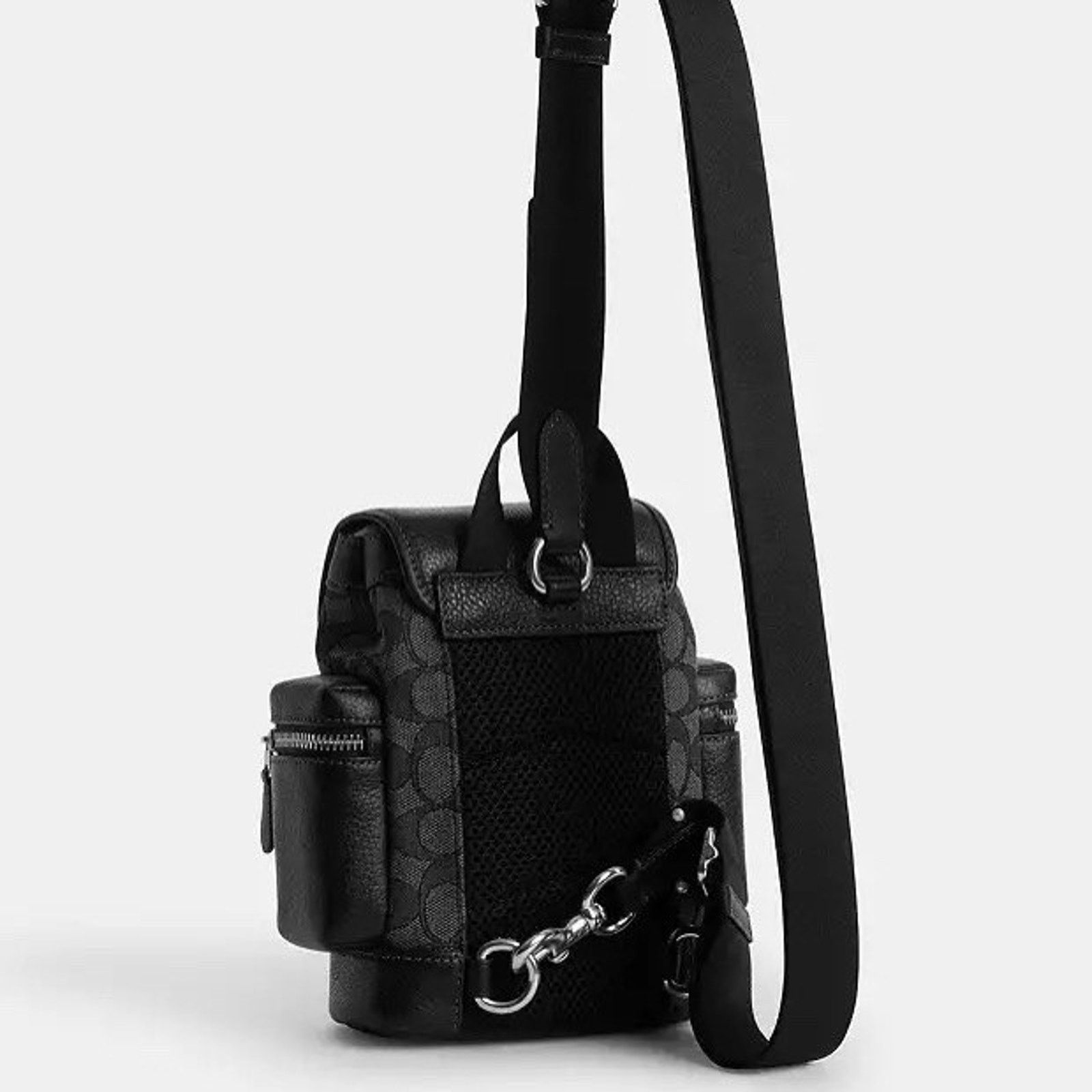 Coach NWT Coach Sprint Sling Pack Jacquard Charcoal/Black CBF64 Size ONE SIZE - 6 Thumbnail