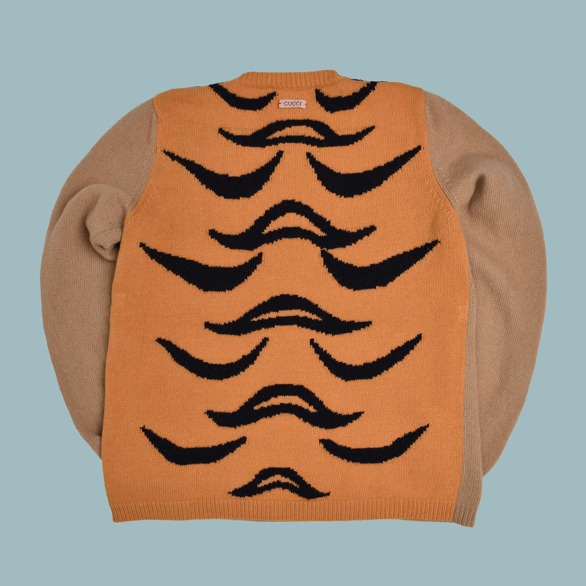 Gucci GUCCI TIGER INTARSIA WOOL SWEATER ORANGE LIKE NEW Size US M / EU 48-50 / 2 - 3 Thumbnail