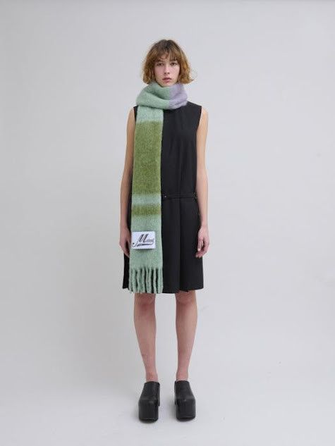 Marni o1w1db11125 Size: OS/Wool Scarf in Green Size ONE SIZE - 2 Thumbnail