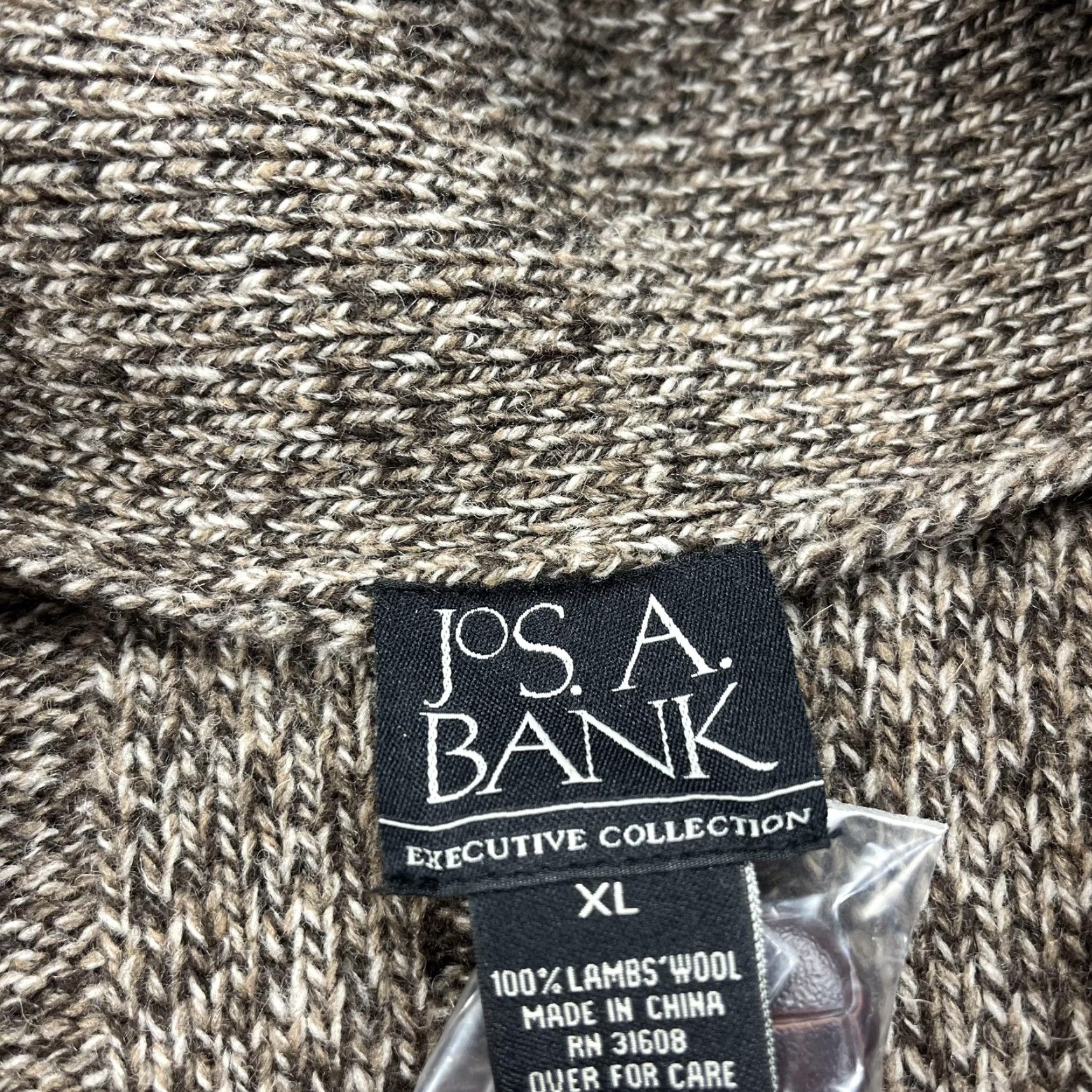 Jos. A. Bank Jos A Bank Sweater Mens XL Brown Lambswool Shawl Cardigan Elbow Patches Size US XL / EU 56 / 4 - 5 Thumbnail