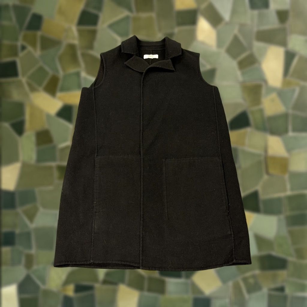 Vintage VIC TOR ALFARO Vest Womens Medium Black Wool Blend Long Overcoat Pockets Collared - Overcoat - Coat - Wool - Black - M - Womens Size M / US 6-8 / IT 42-44 - 1 Thumbnail