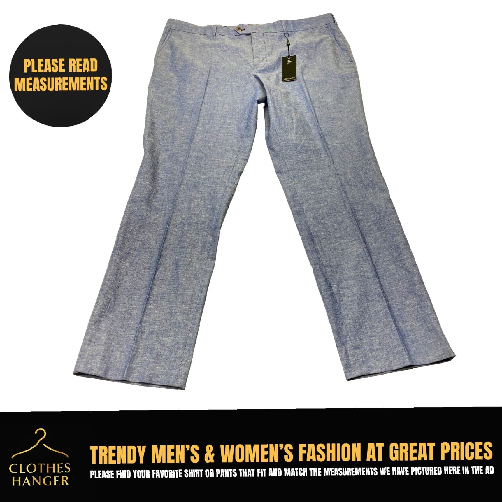 Vintage NWT Penguin by Munsingwear Pants Mens 40x30 Slim Fit Blue Linen Blend Pant 40 Men Casual Dress Pants 7872 Size US 40 / EU 56 - 2 Thumbnail