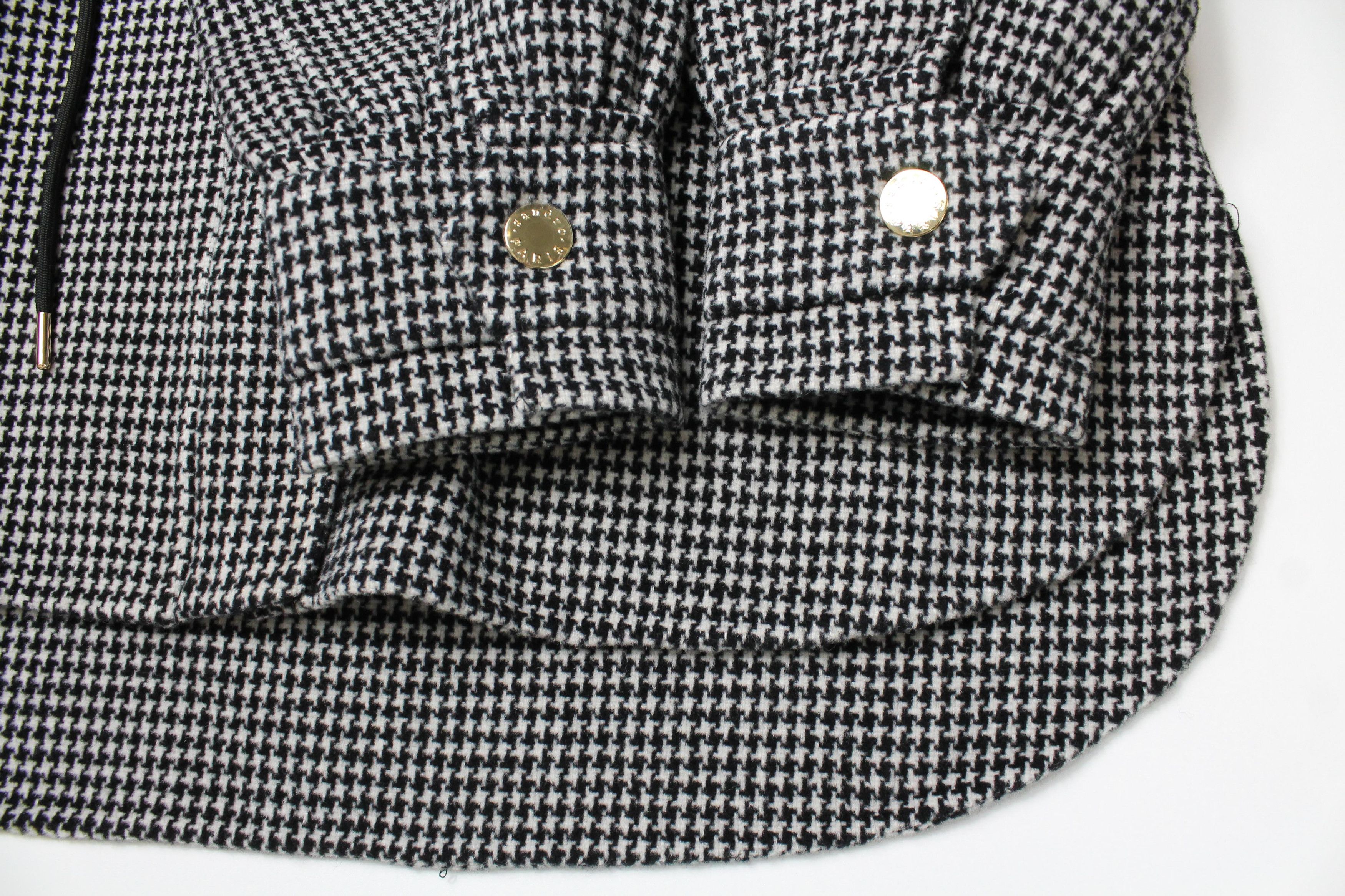 Sandro SANDRO Loumy Jacket Women's (EU) 34 Houndstooth Wool Blend Size XS / US 0-2 / IT 36-38 - 5 Thumbnail