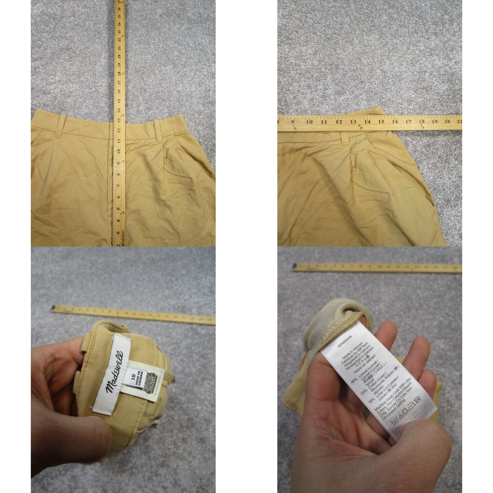 Madewell Madewell Shorts Womens 10 Harlow Drapey Twill Khaki Beige Pleated Chino Casual Womens 10 Madewell Shorts Size 32" / US 10 / IT 46 - 8 Thumbnail