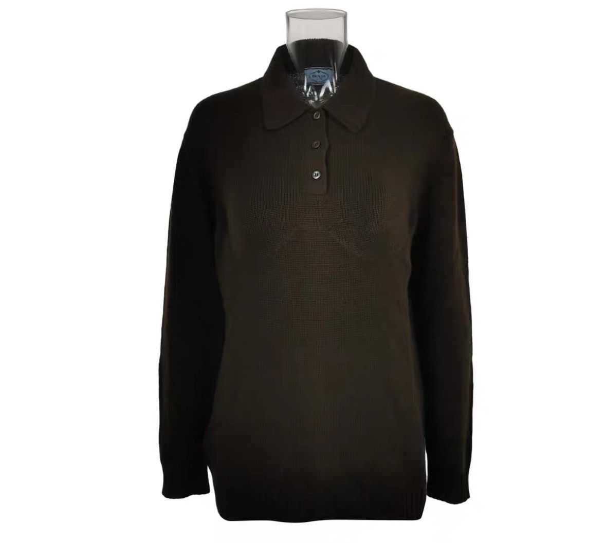 Prada Prada Wool Long Sleeve Polo Sweater in Dark Brown . Size M / US 6-8 / IT 42-44 - 1 Thumbnail