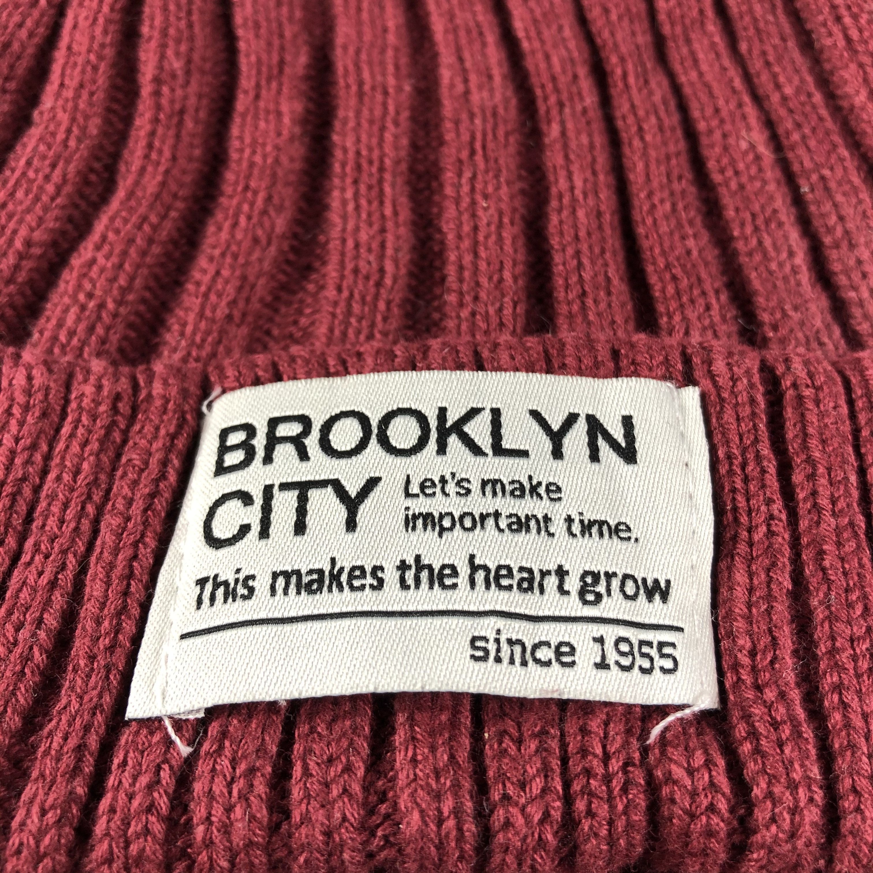 Vintage Brooklyn City Pleated Cotton Beanie Snowcap Snow Hat B646 Size ONE SIZE - 4 Thumbnail