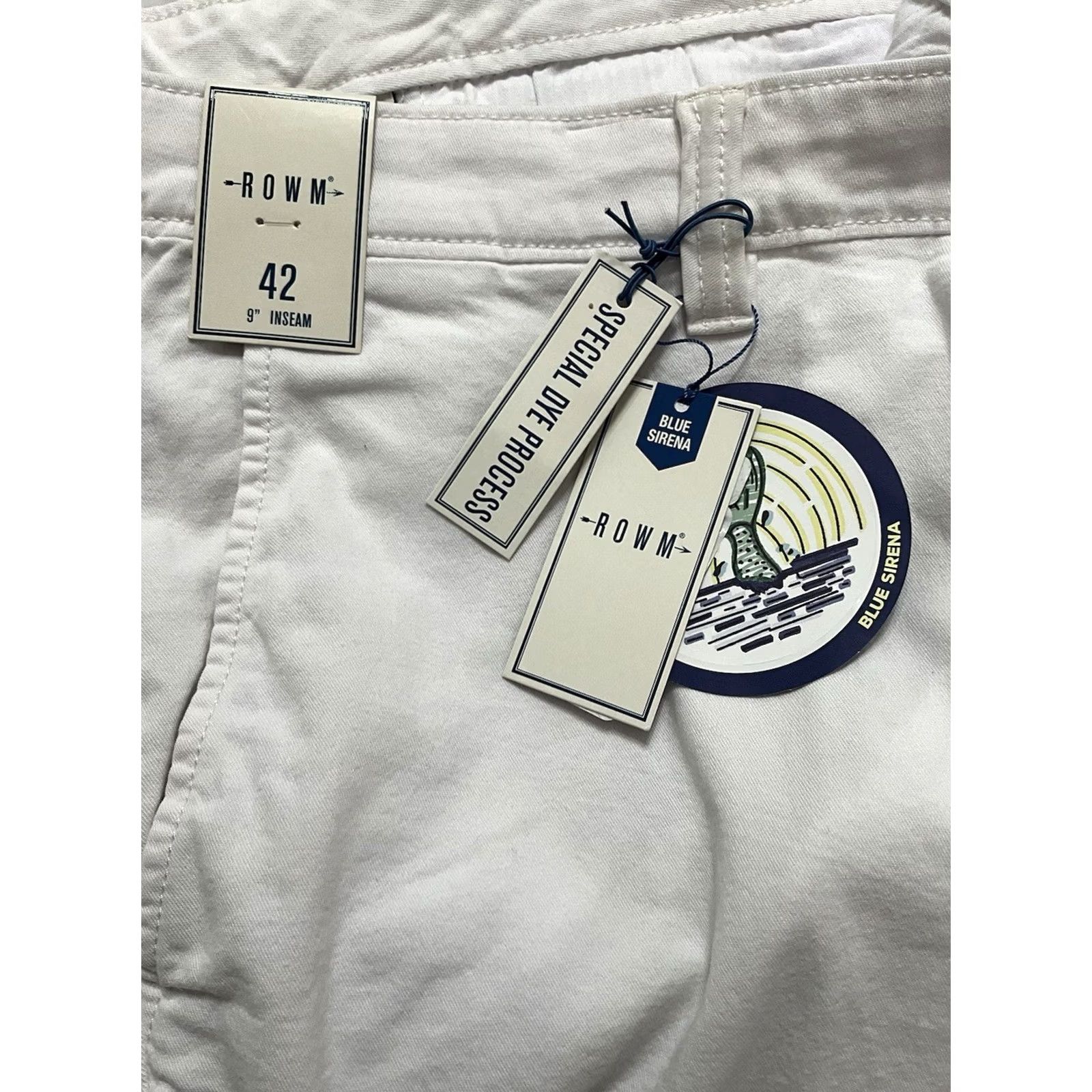 Vintage ROWM White Chino Shorts Size 42 Mens Regular 9in Inseam Zip Button Slash Pocket Summer Size US 42 / EU 58 - 3 Thumbnail
