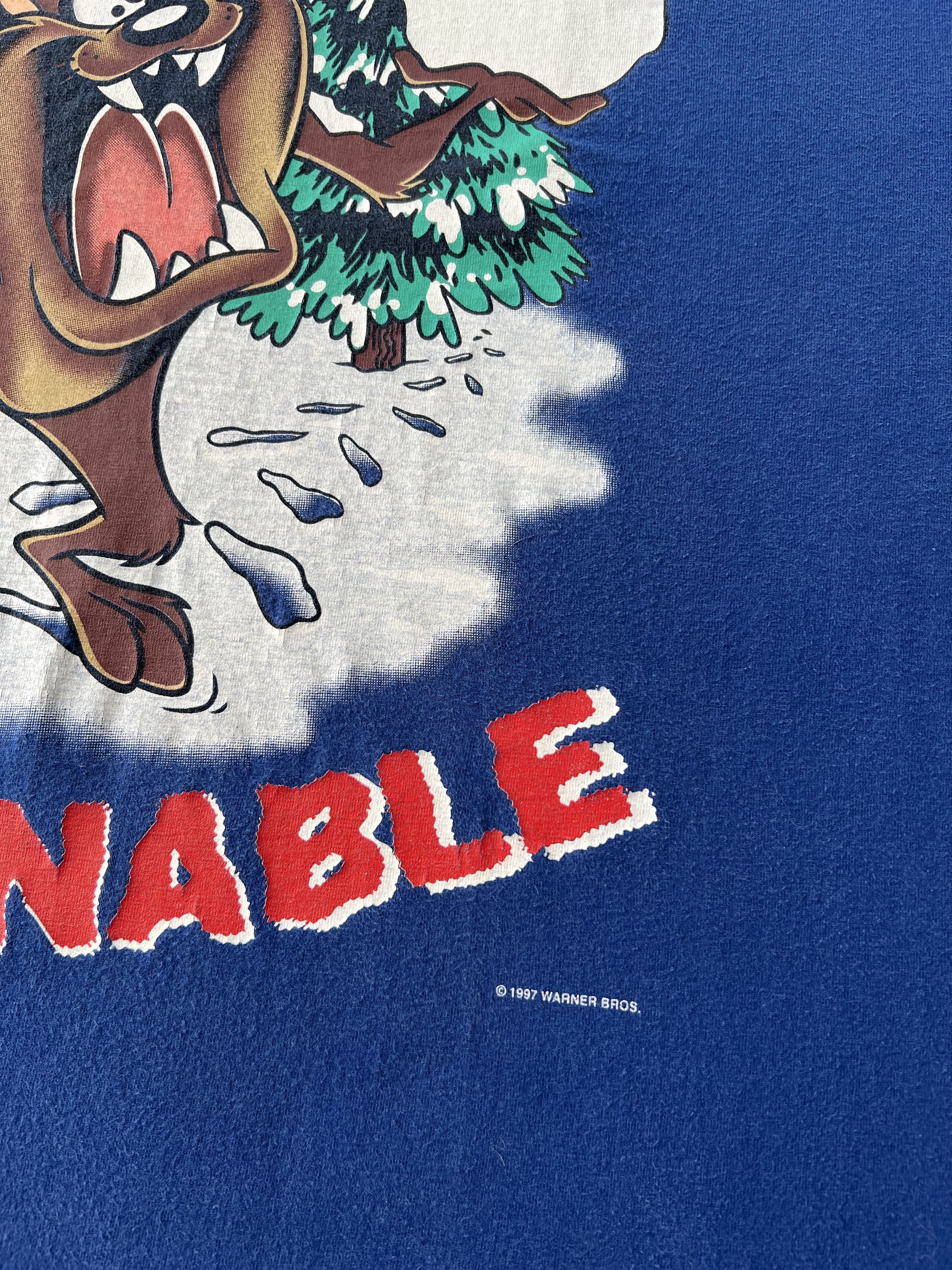 Cartoon Network Vintage 1997 Taz Tazmanian Devil Warner Bros Christmas Snow Size US XL / EU 56 / 4 - 6 Thumbnail