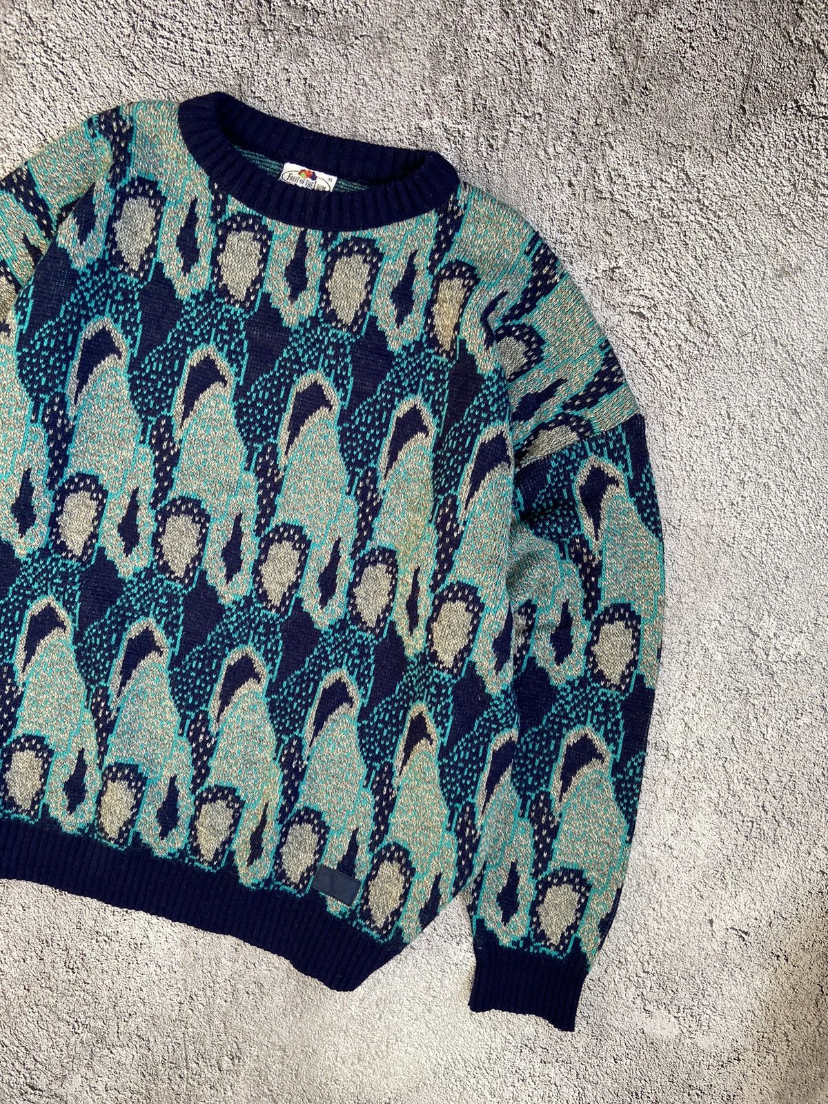 Japanese Brand × Vintage Vintage Japanese Style Crazy Pattern Wool Sweater Size US XL / EU 56 / 4 - 4 Thumbnail