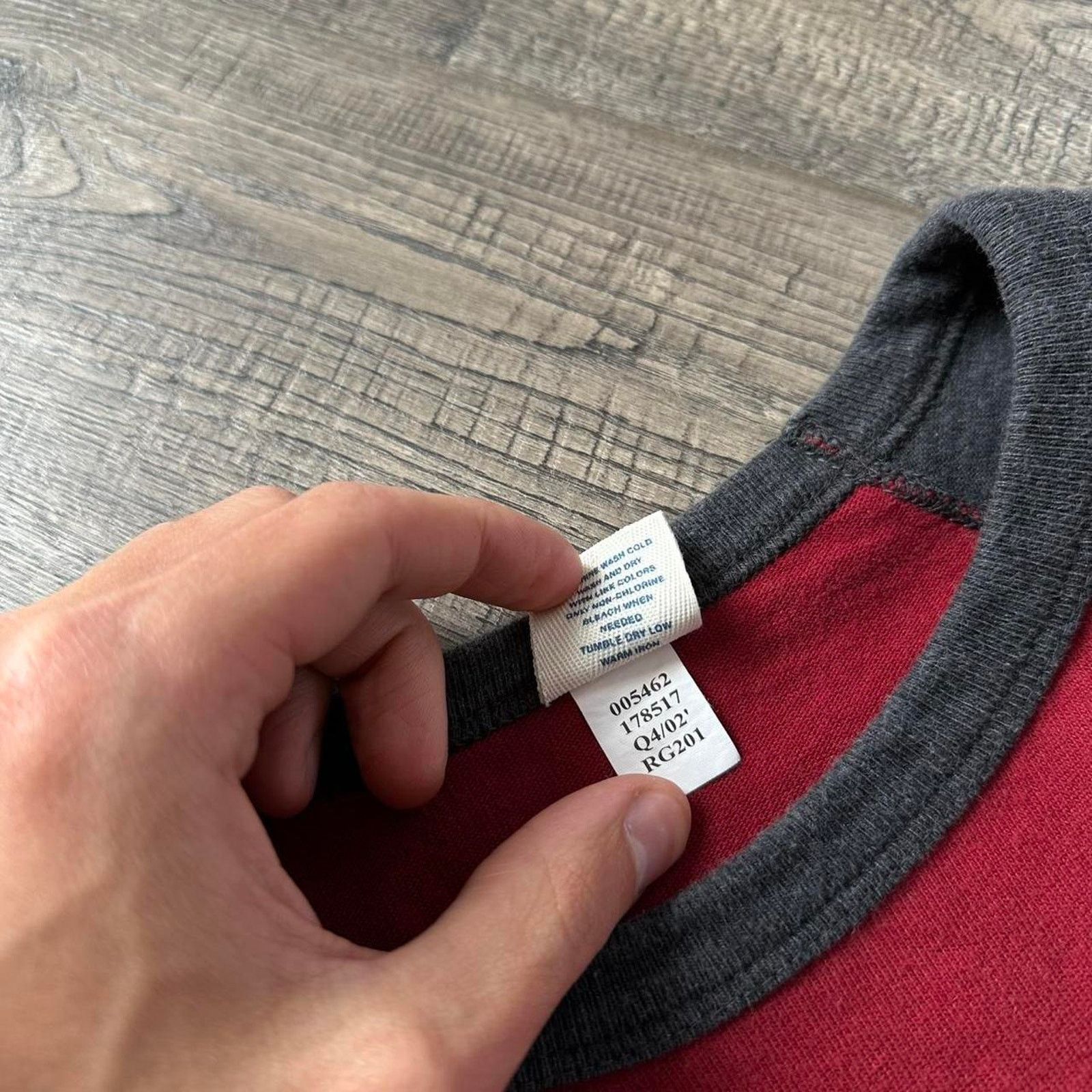 Old Navy × Vintage Vintage Y2K Old Navy Blank Basic Red Skater Longsleeve Shirt Size US XXL / EU 58 / 5 - 6 Thumbnail