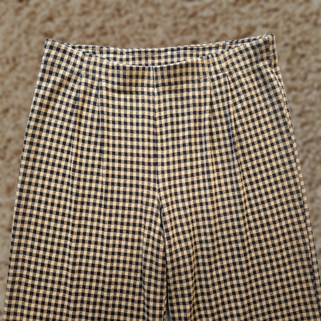 J. Jill J. Jill Pants Womens XL Petite Beige Plaid Capri Wide-Leg Stretch Casual Elastic Waist Knit Size 24" / US 00 / IT 34 - 1 Thumbnail