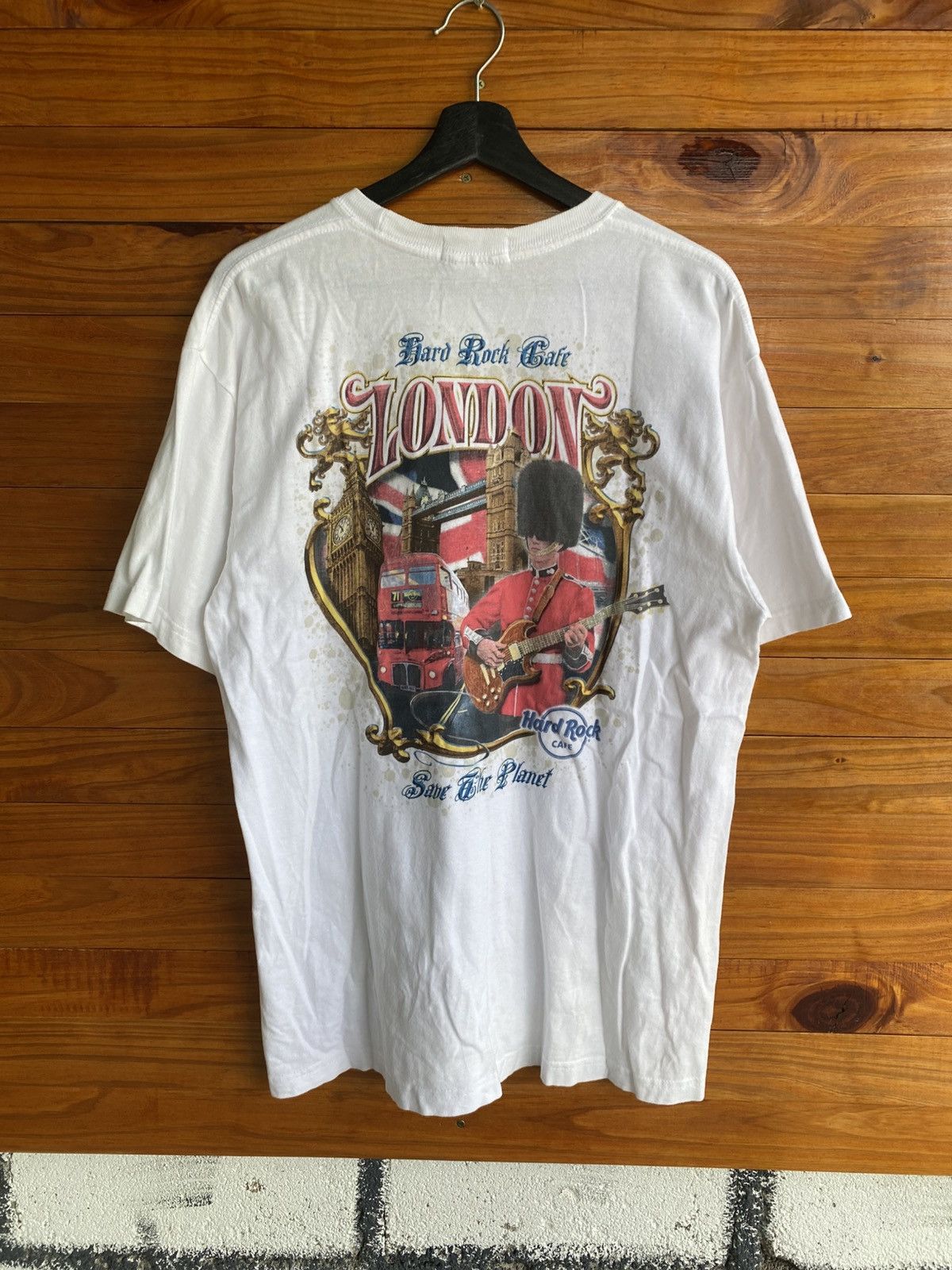 Hard Rock Cafe Vintage Hard Rock Cafe London Graphic Tee 90s White T-Shirt Size US L / EU 52-54 / 3 - 3 Thumbnail