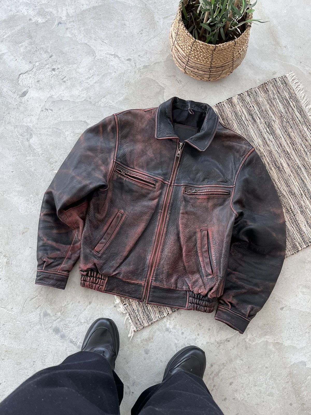 Genuine Leather Hype Vintage Coach Black Red Leather Bomber Jacket Y2K Sk8 Size US XL / EU 56 / 4 - 1 Thumbnail