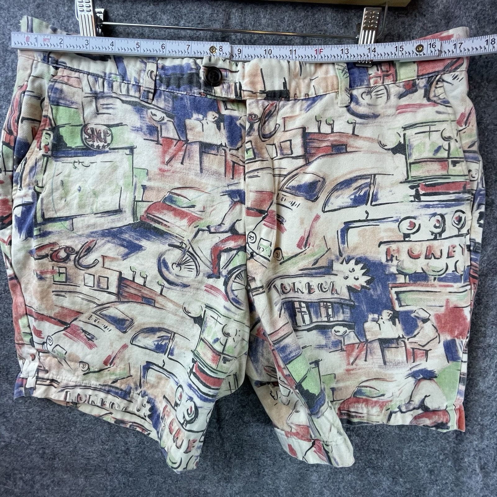 Hentsch Man Hentsch Man Shorts Mens 36 Colorful Art Retro City Print Size US 36 / EU 52 - 4 Thumbnail