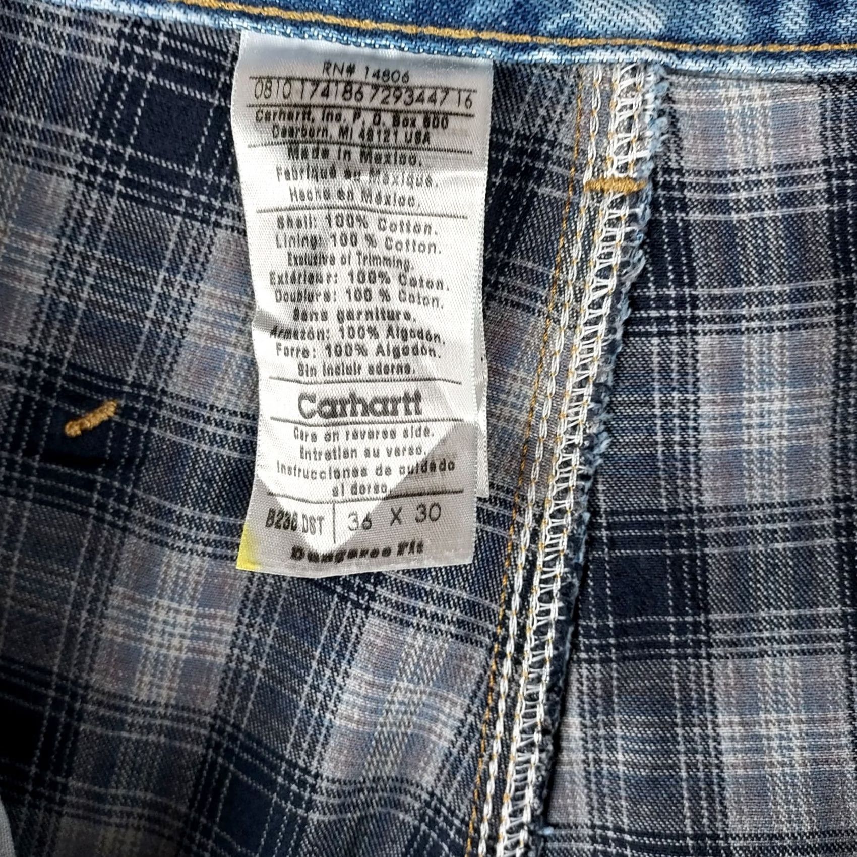 Carhartt Carhartt Mens Jeans Flannel Lined Carpenter Blue Denim 36x30 Relaxed Fit Size US 36 / EU 52 - 3 Thumbnail
