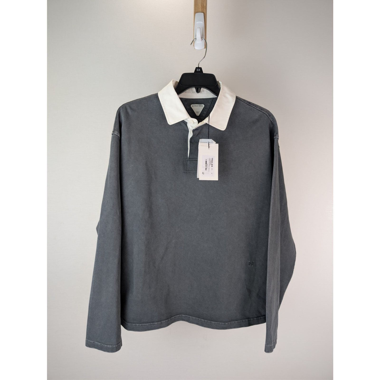 Bottega Veneta o1rshd1 Washed Out Japanese Jersey Polo Shirt in Grey XL Size US XL / EU 56 / 4 - 9 Thumbnail