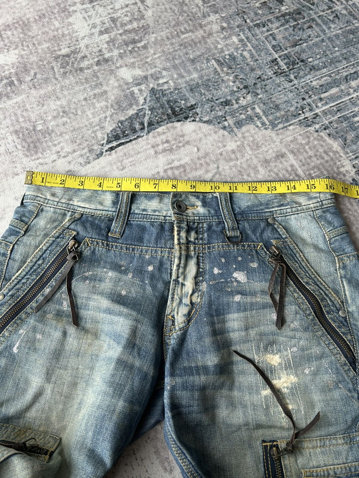 If Six Was Nine Nicole Men Distressed Cargo Jeans Size US 32 / EU 48 - 18 Thumbnail