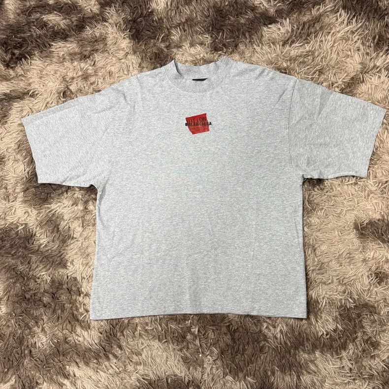 Balenciaga Balenciaga 25SS Cotton Tape Sticker T-Shirt - dmc Size US XXS / EU 40 - 1 Thumbnail