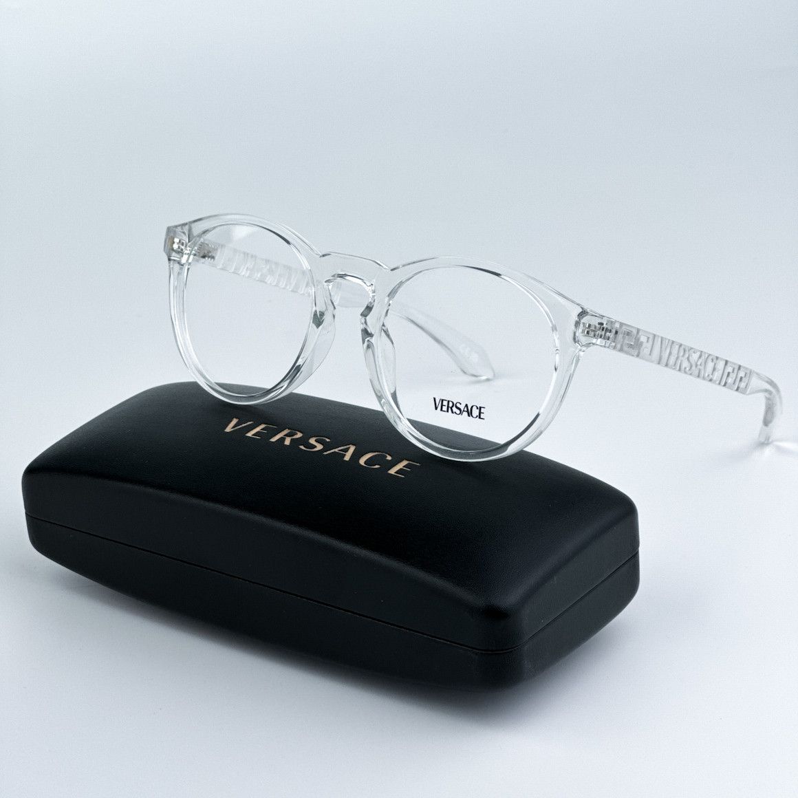 image of New Versace Ve3355U 148 Oval Unisex Eyeglasses Ve 3355U in Clear/Demo Lenses, Women's