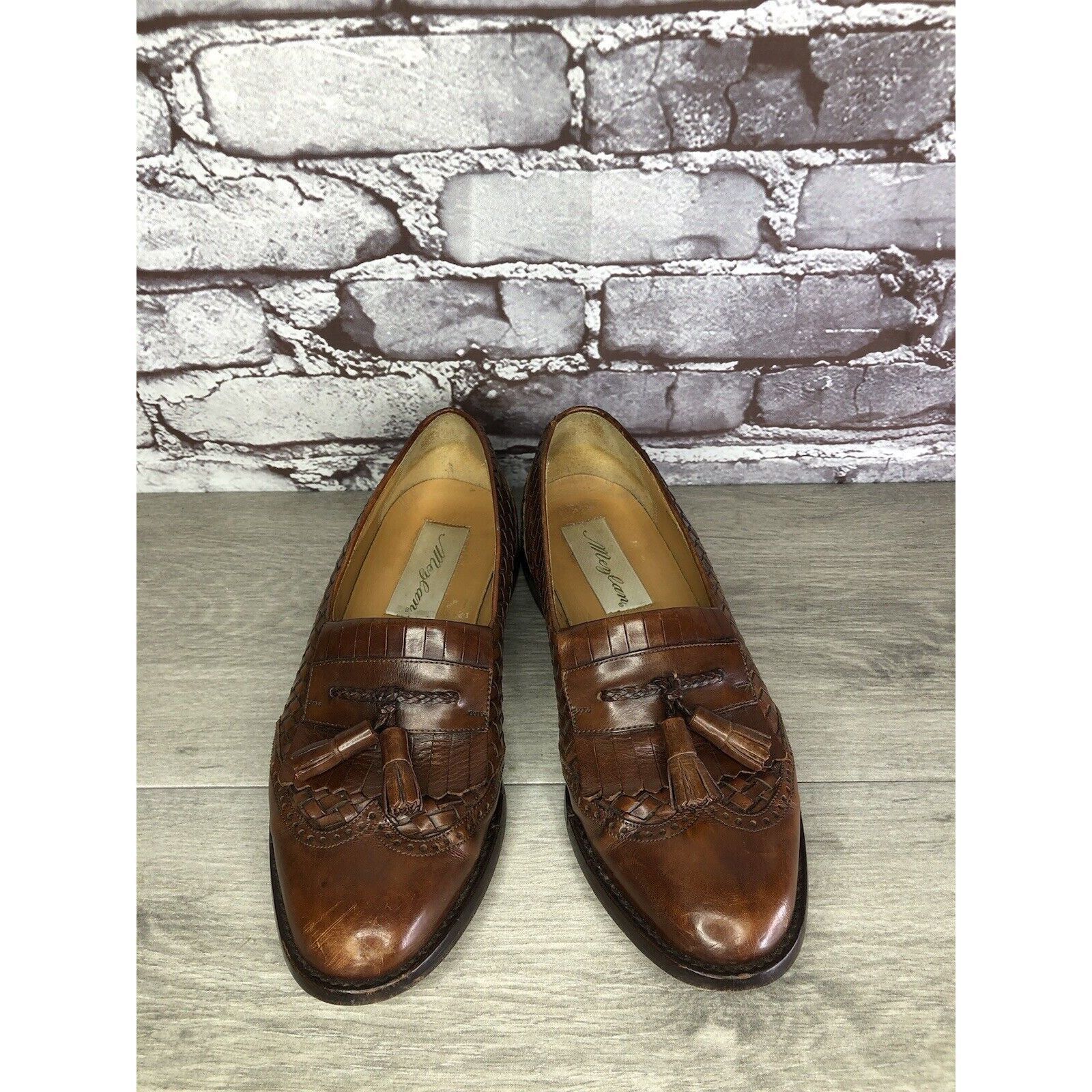Mezlan Mezlan Alicante Brown Weave Leather Kiltie Tassel Dress Shoe Size US 7 / EU 40 - 2 Thumbnail