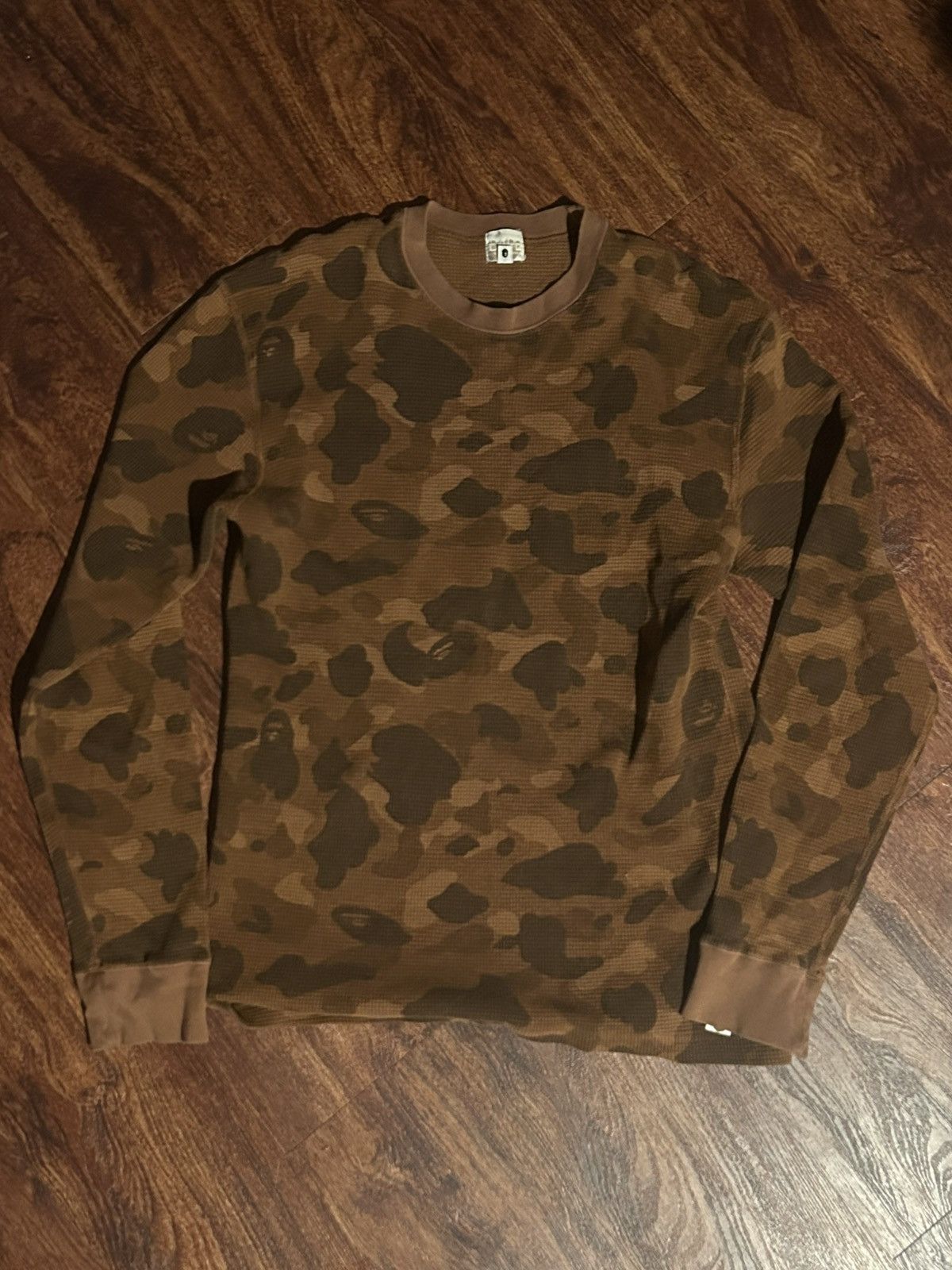 Bape Bathing ape camo brown bape thermal long sleeve t shirt Size US M / EU 48-50 / 2 - 1 Thumbnail