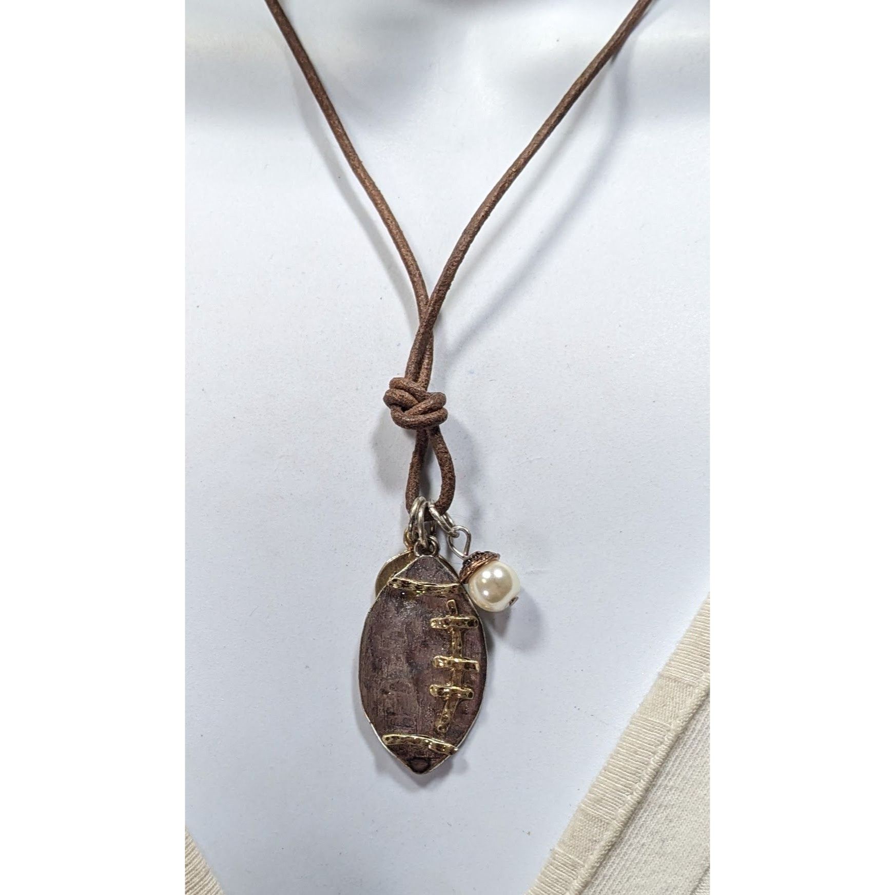 Other Crave Football Metallic Pendant Necklace With Charm Accents Size ONE SIZE - 4 Thumbnail