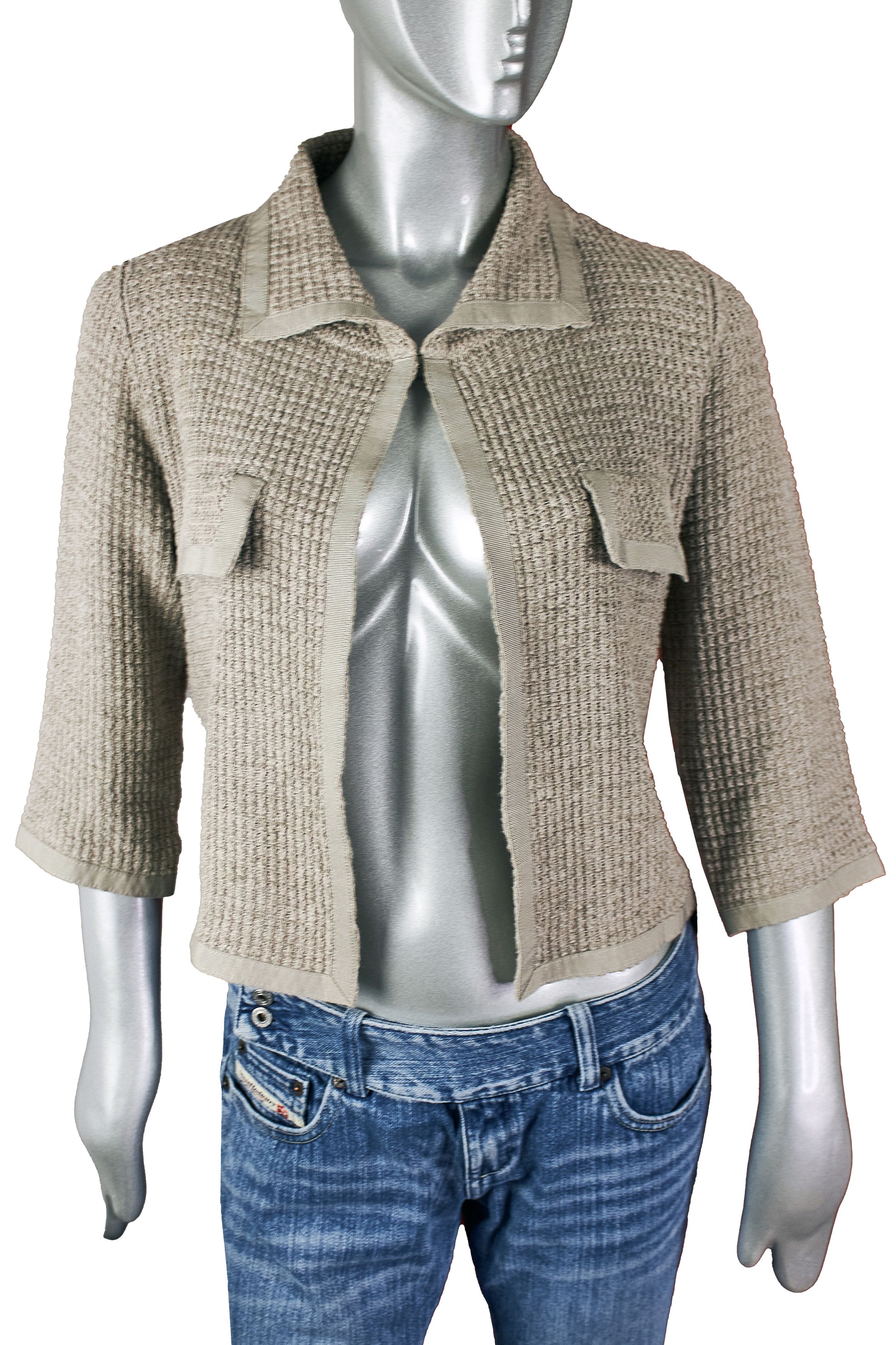 Trussardi Trussardi Beige 3/4 Quarter Sleeve Knitted Bolero Sweater Size S / US 4 / IT 40 - 3 Thumbnail