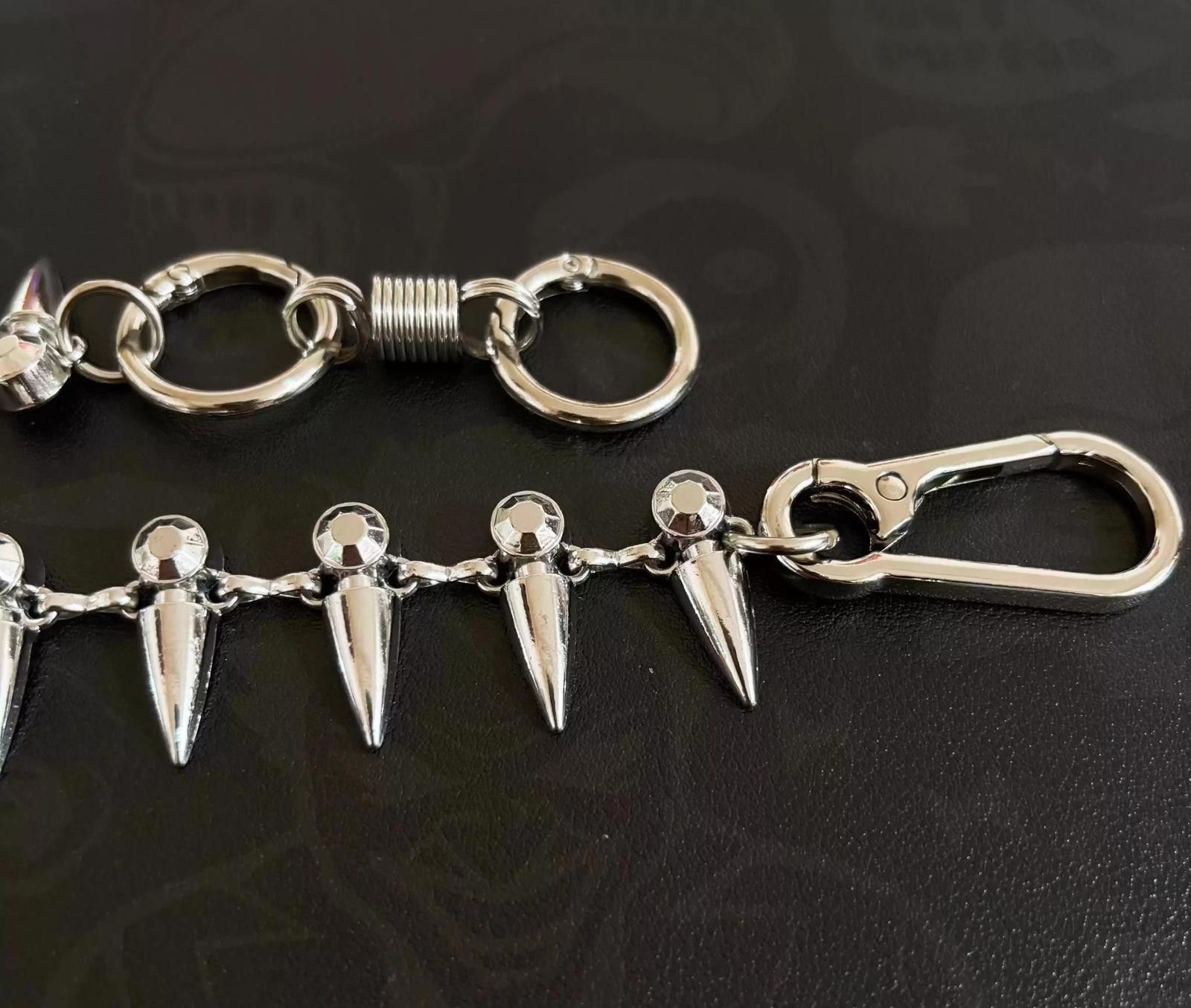 Jewelry Silver Spiked Wallet Chain Accessory for Pants, Punk Style Size ONE SIZE - 3 Thumbnail