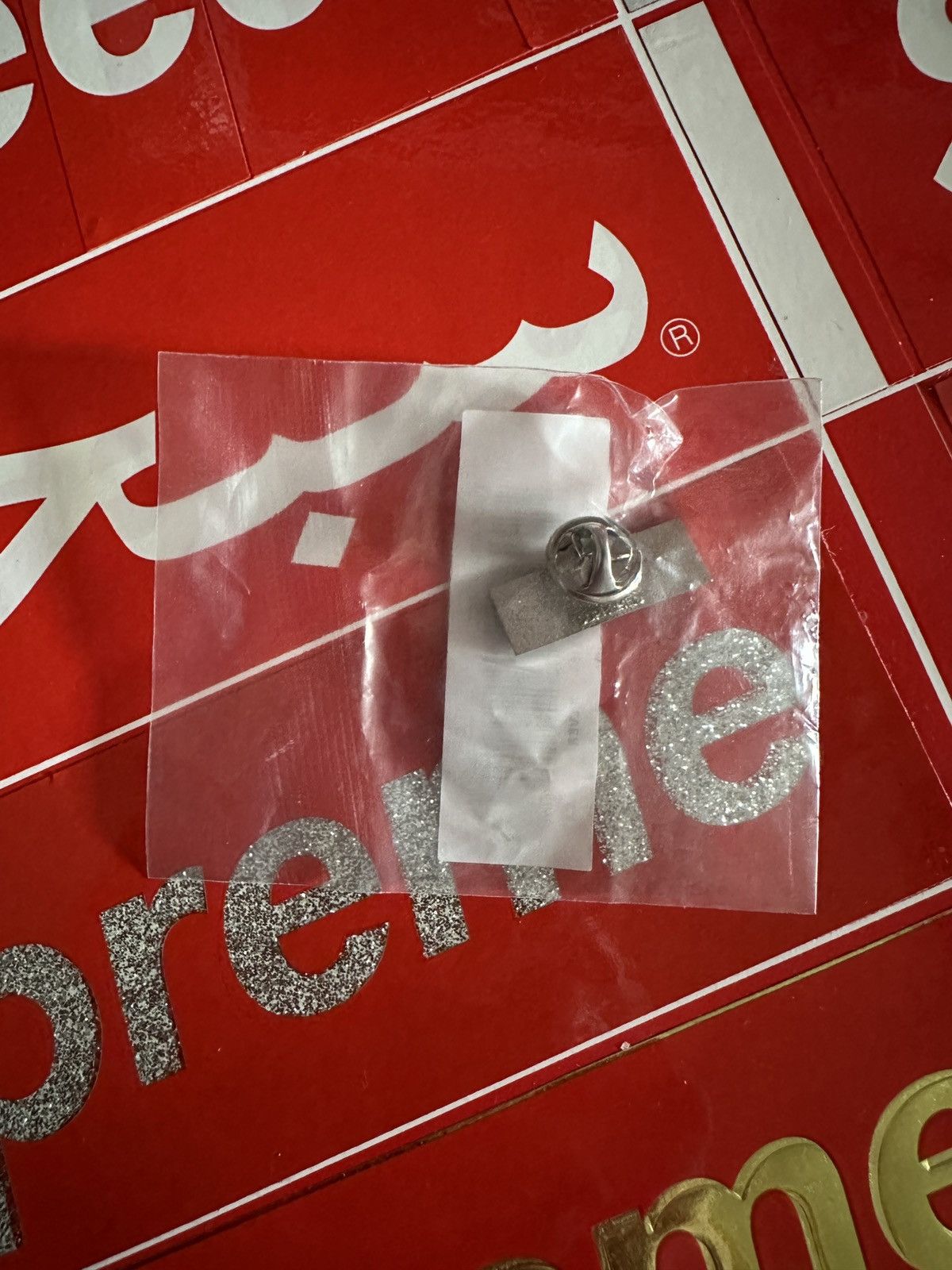 Supreme FW22 DS Supreme Don’t Fuck Around Pin Silver OG Box Logo Size ONE SIZE - 4 Thumbnail