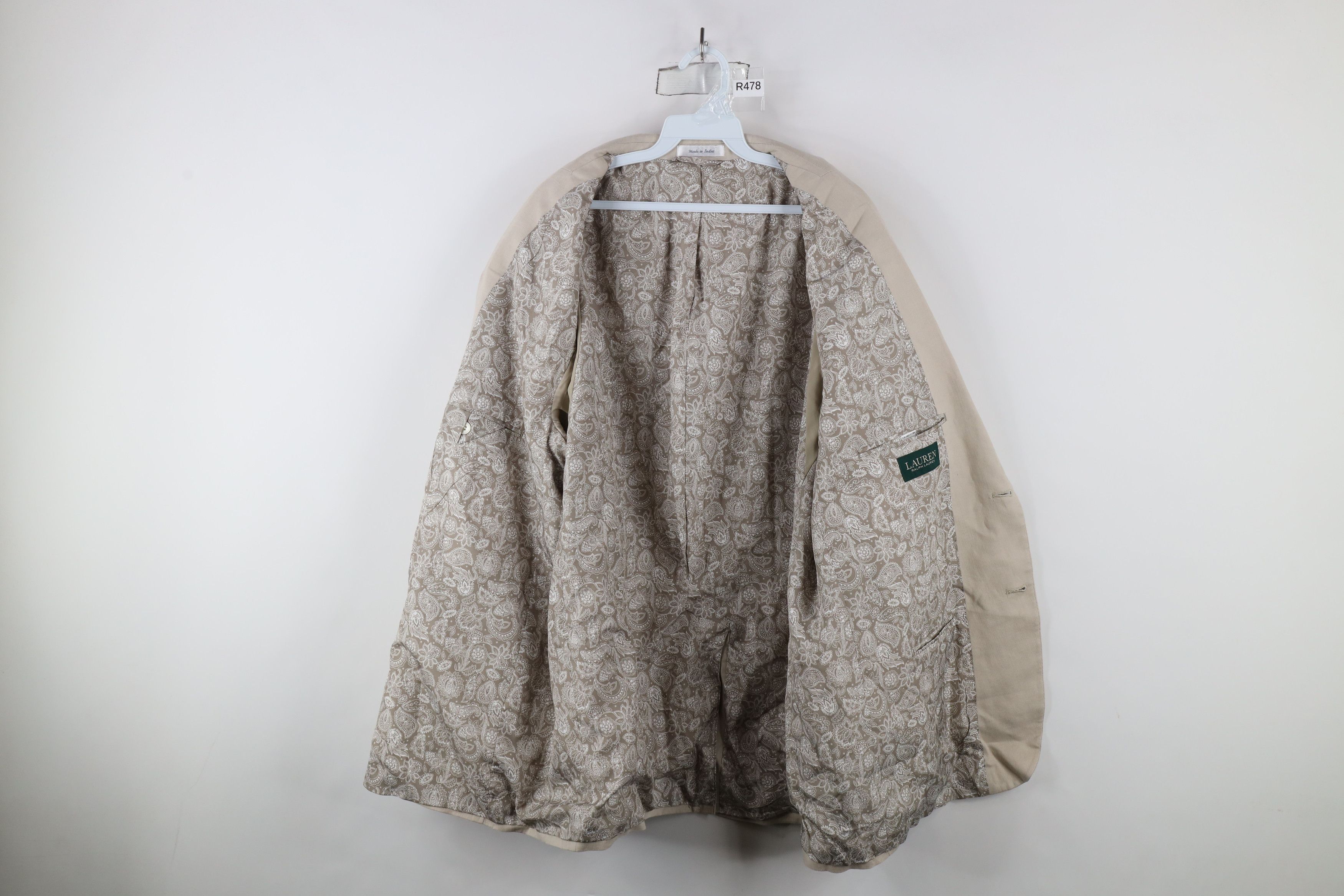 Ralph Lauren × Vintage Vintage Ralph Lauren Blazer Sport Coat Suit Jacket Beige Size US XL / EU 56 / 4 - 10 Thumbnail