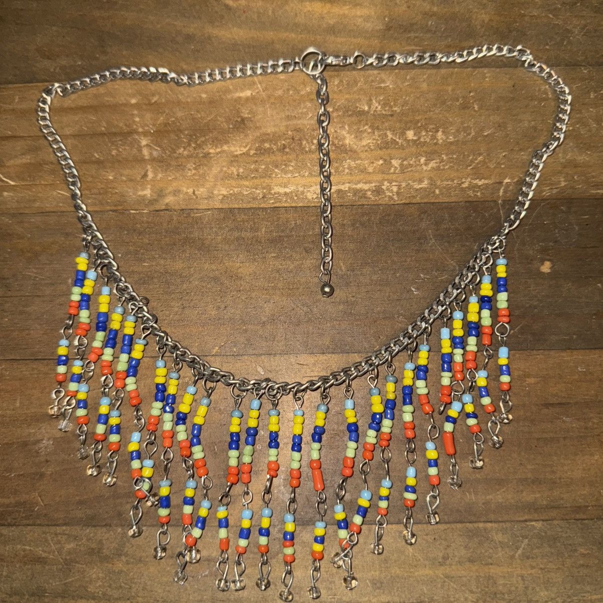 Other Silver tone multicolor fringe bead bib necklace Size ONE SIZE - 2 Thumbnail