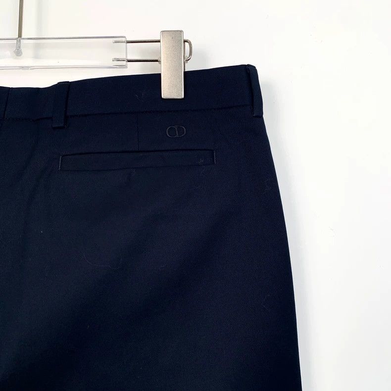 Dior Dior Dark blue mid-waist cotton straight trousers 2501-Next Size US 36 / EU 52 - 5 Thumbnail